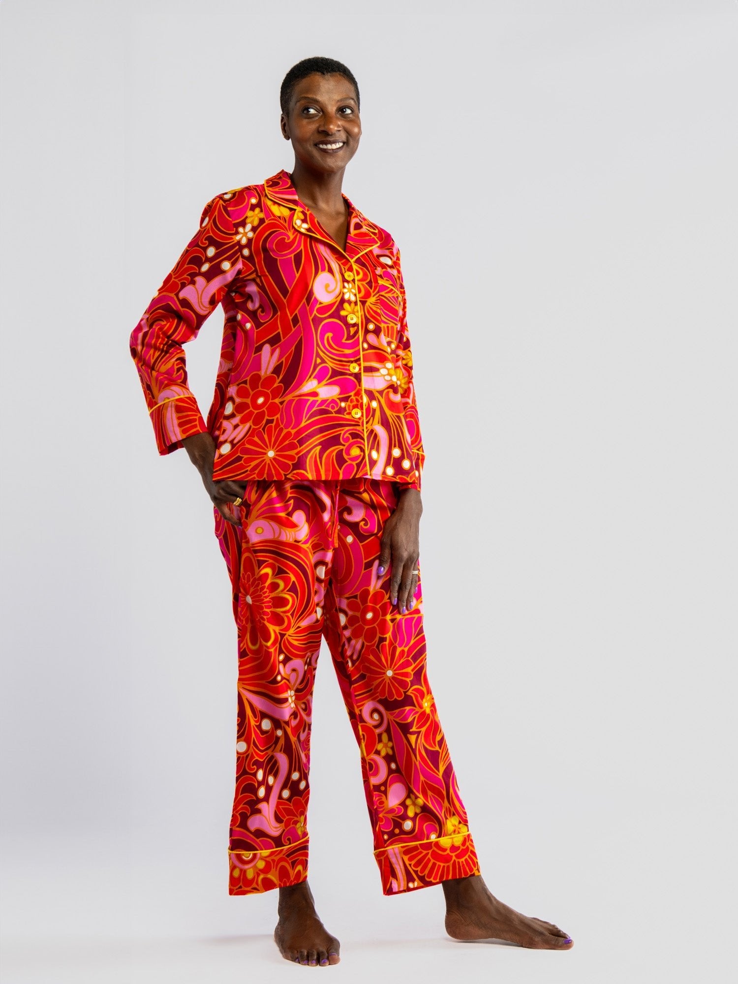 JOSEPHINE pajama set Flower Land Pink - Lesley Evers - cotton PJs - lounge - pajamas