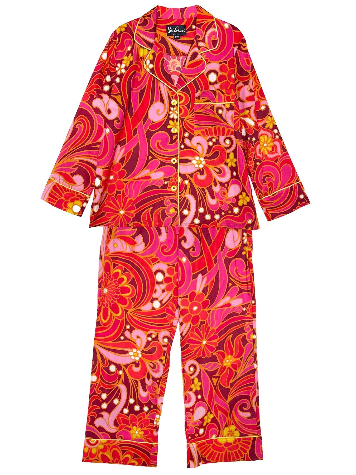 JOSEPHINE pajama set Flower Land Pink - Lesley Evers - cotton PJs - lounge - pajamas