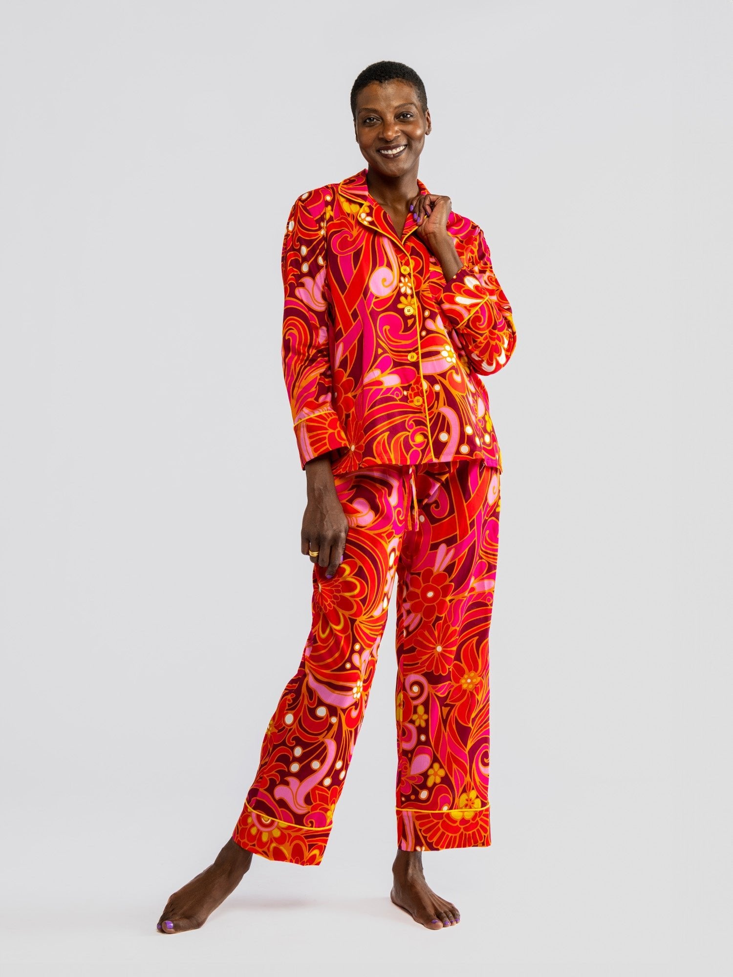 JOSEPHINE pajama set Flower Land Pink - Lesley Evers - cotton PJs - lounge - pajamas