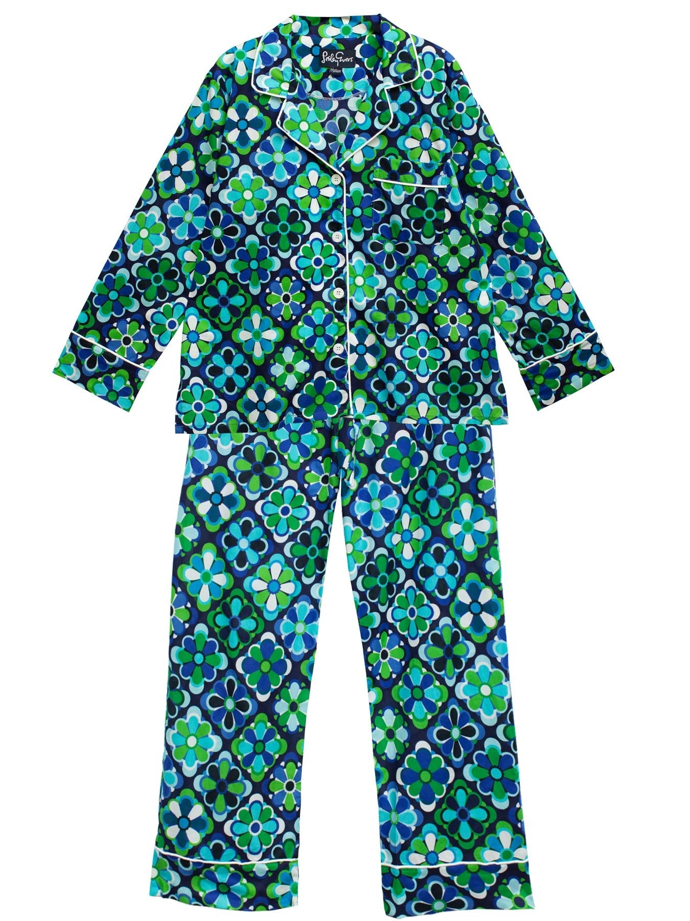 JOSEPHINE pajama set Jubilee Blue - Lesley Evers - cotton PJs - lounge - pajamas