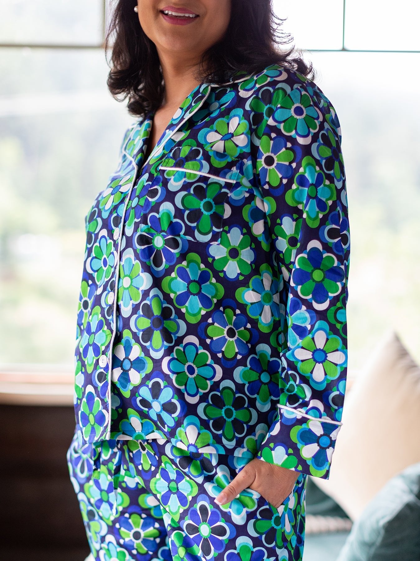 JOSEPHINE pajama set Jubilee Blue - Lesley Evers - cotton PJs - lounge - pajamas