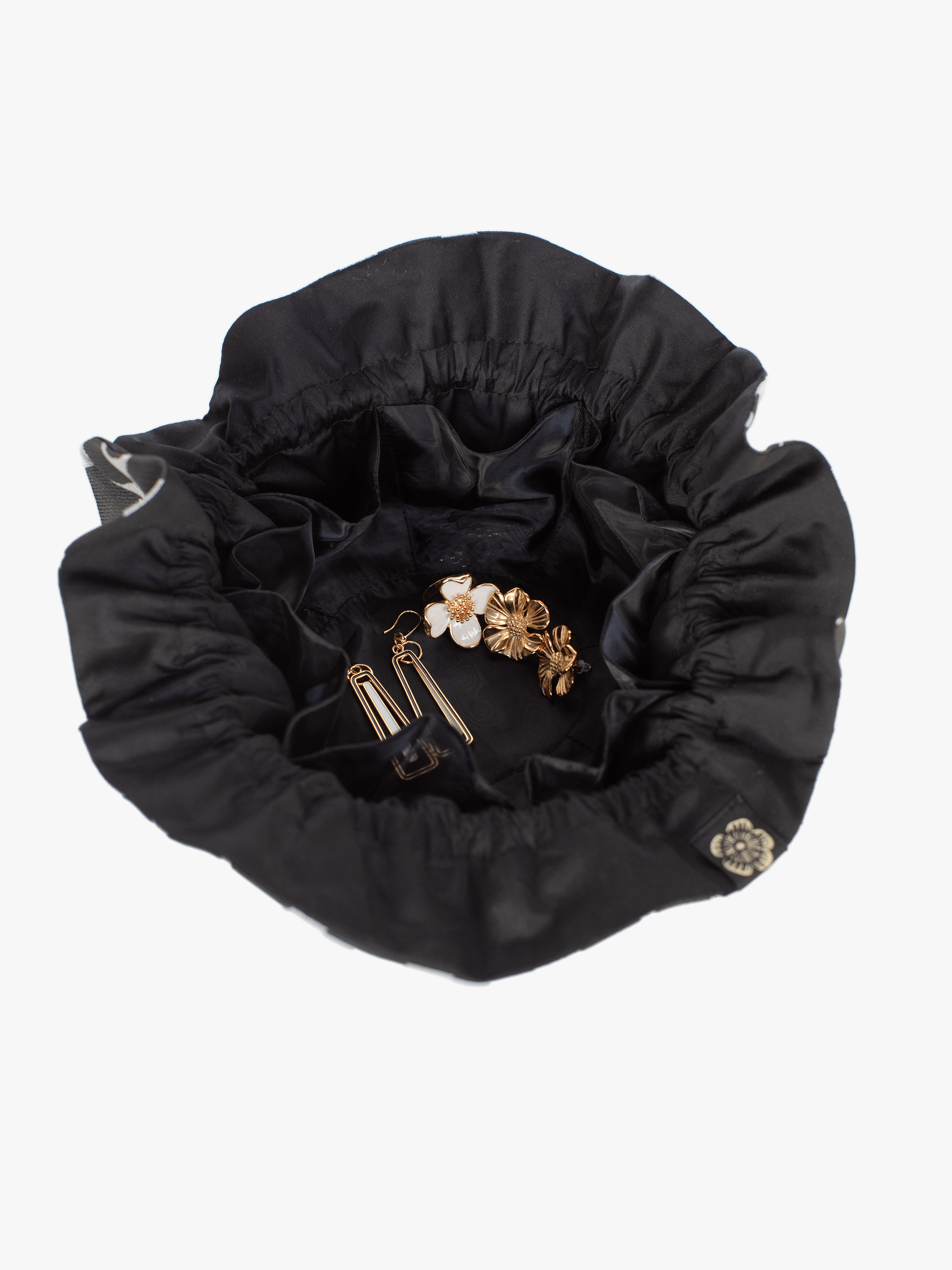 JOSIE jacquard jewelry pouch Dots Black and White - Lesley Evers - case - cosmetic bag - gifts under $75