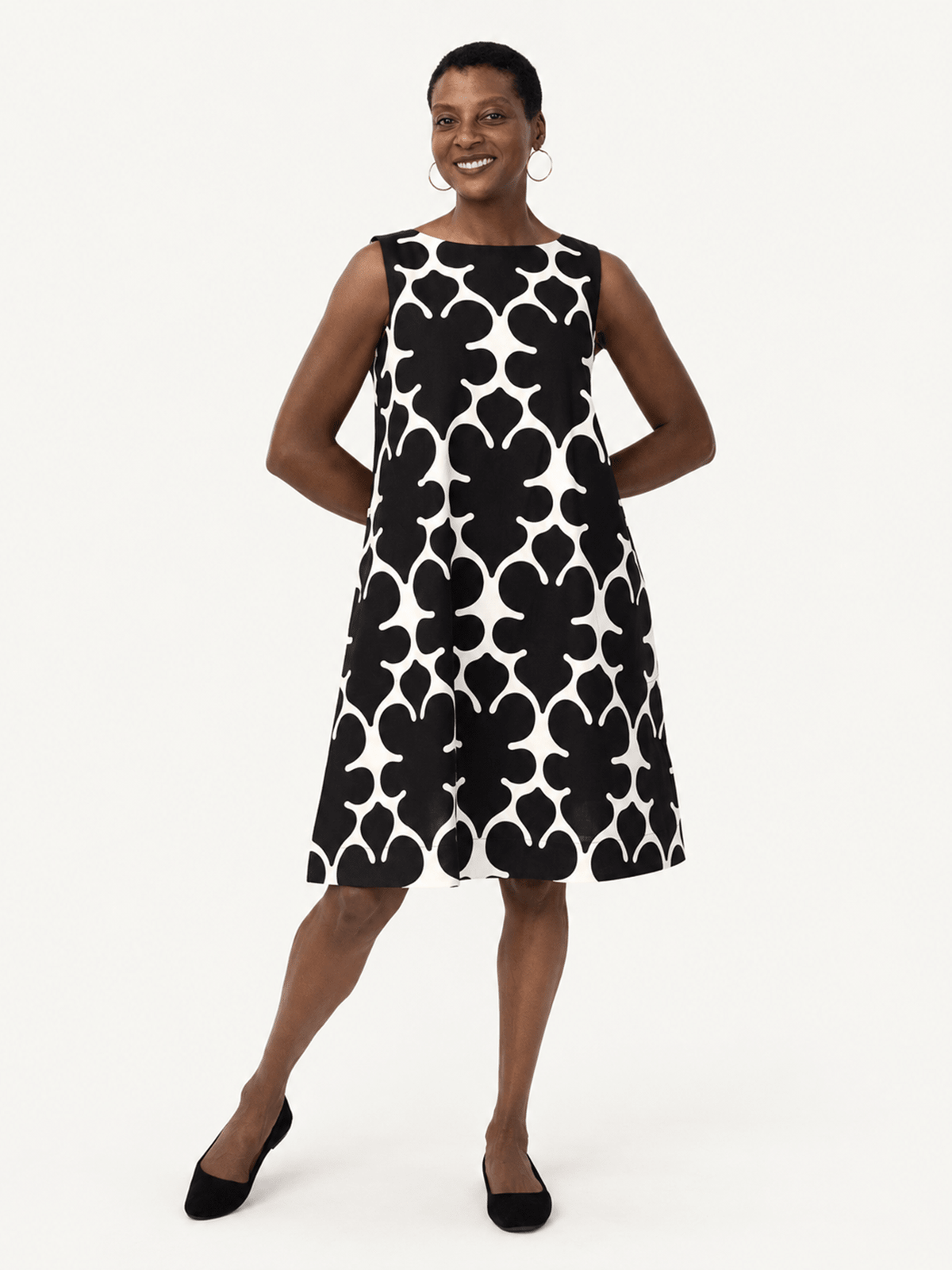 JUNIPER Black Fleurette - Lesley Evers-Black-Dress-juniper