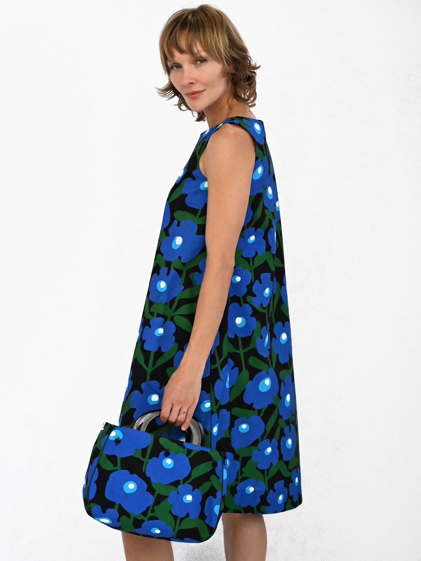 JUNIPER dress Mod Blossom Blue - Lesley Evers-Blue Dress-Dress-juniper