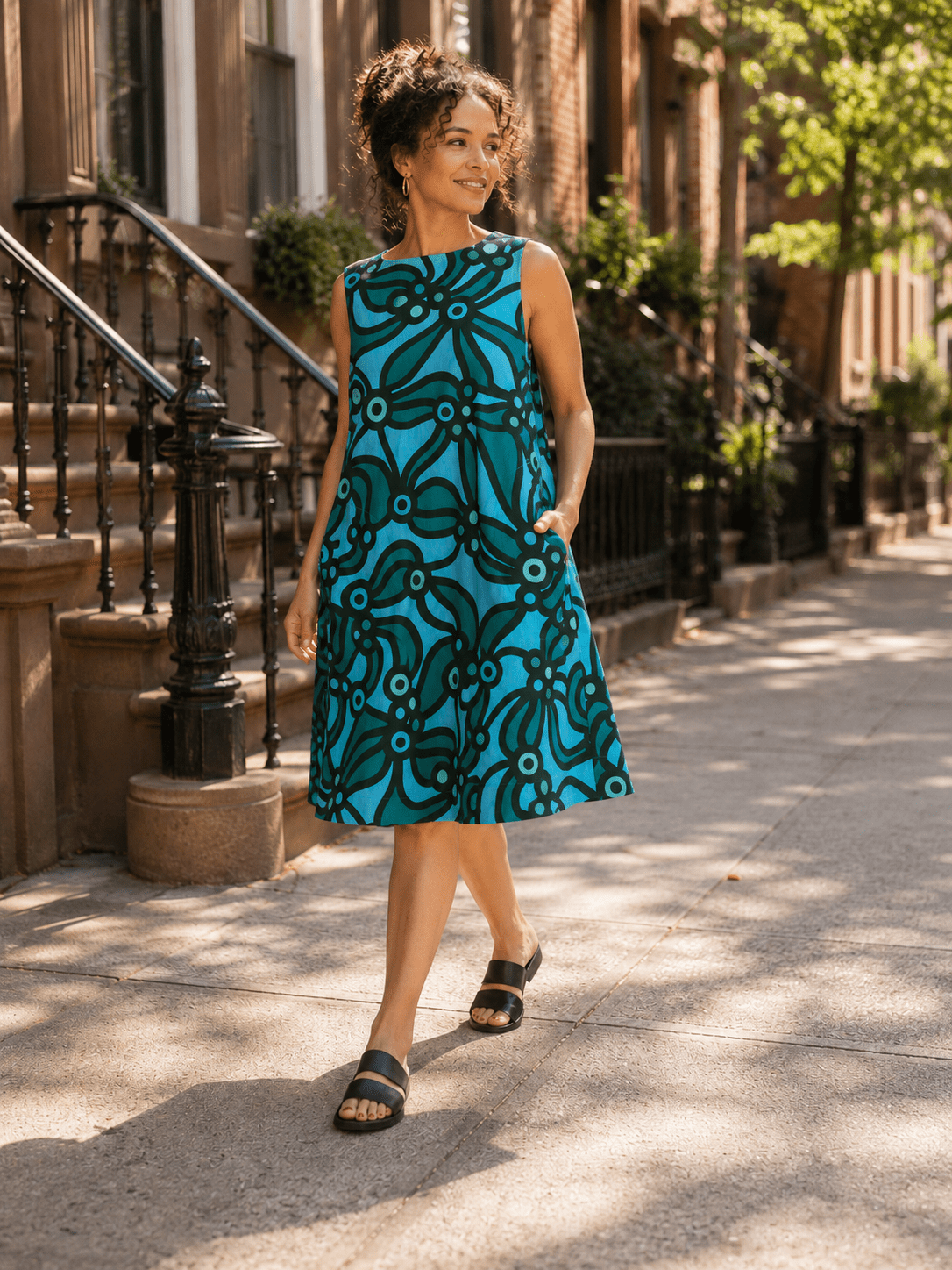 JUNIPER Green Chicka Boom - Lesley Evers - Blue Dress - chicka boom - chickaboom