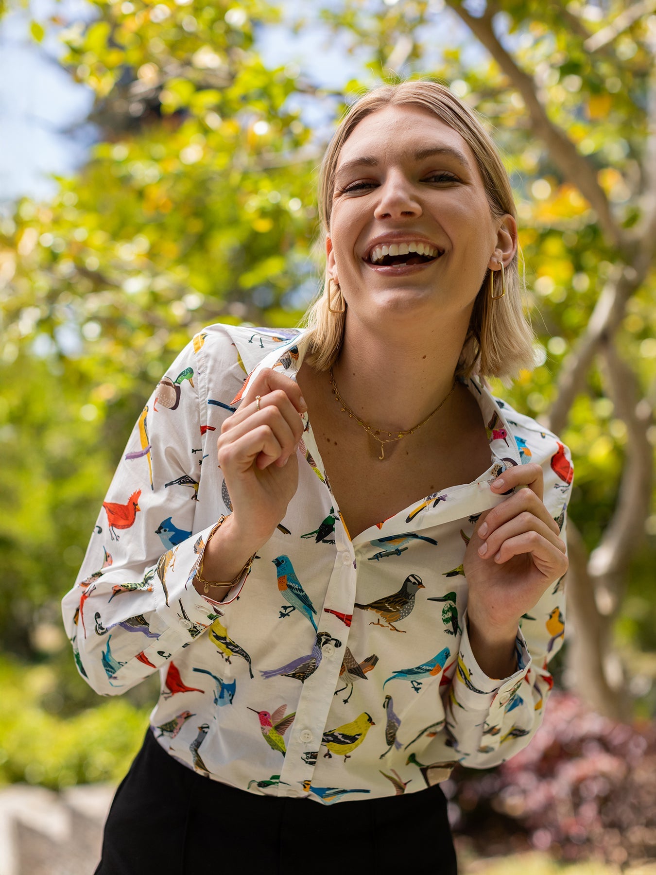 KATHRYN blouse Birds - Lesley Evers - Bird Collection - birds - Catherine