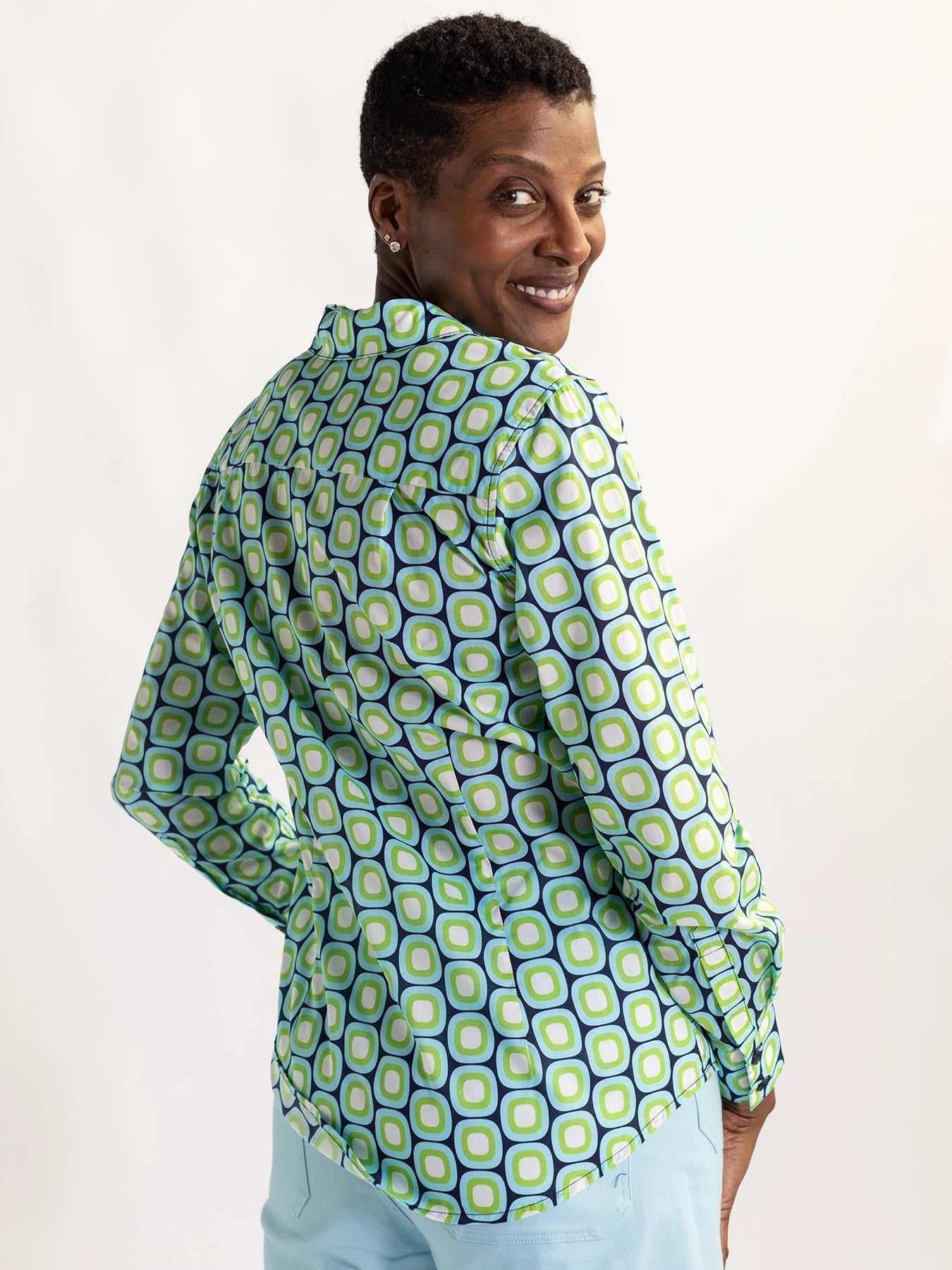 KATHRYN blouse Blue Dots - Lesley Evers - Bird Collection - birds - Catherine