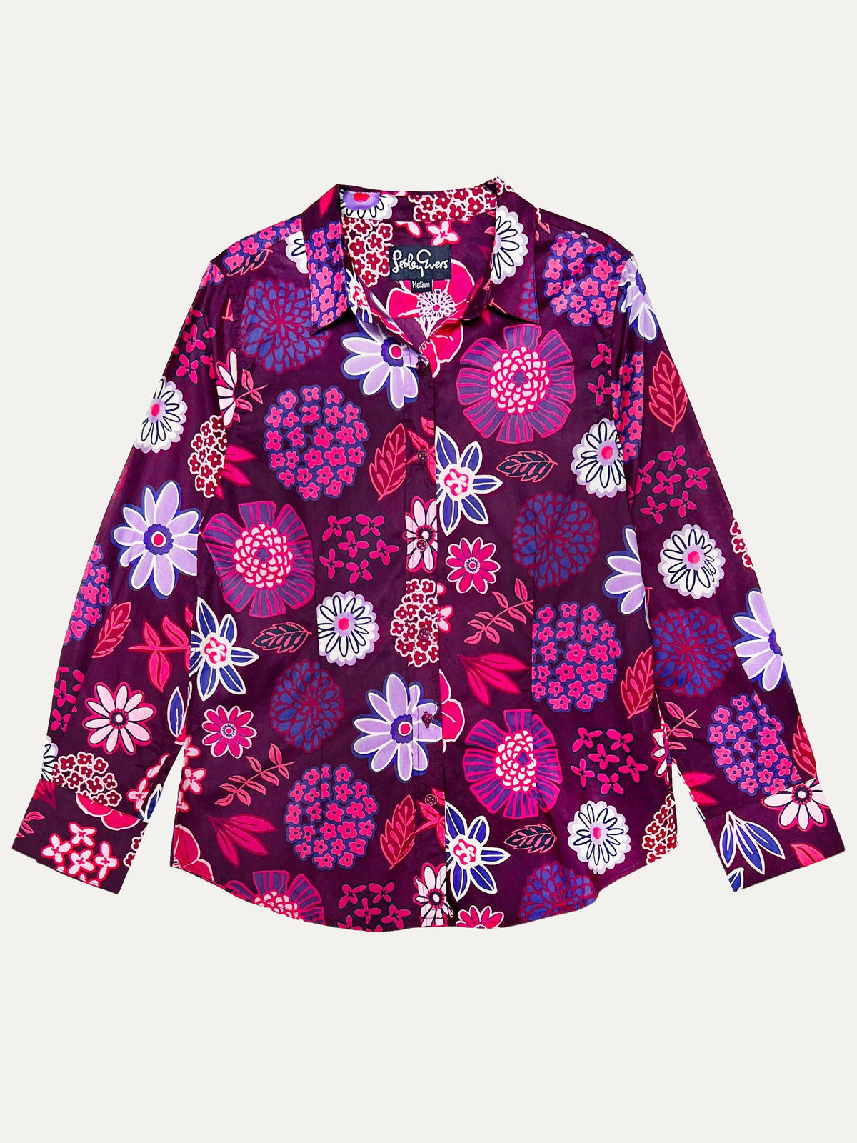 KATHRYN blouse Dazzle Flower Magenta - Lesley Evers-Catherine-Cathy-dazzle flower magenta