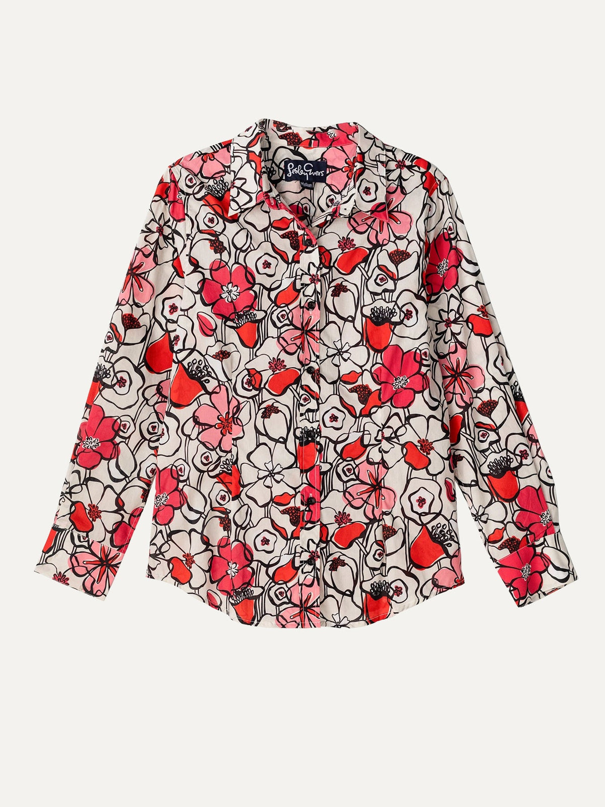 KATHRYN blouse Full Bloom Pink - Lesley Evers-Bird Collection-birds-Catherine