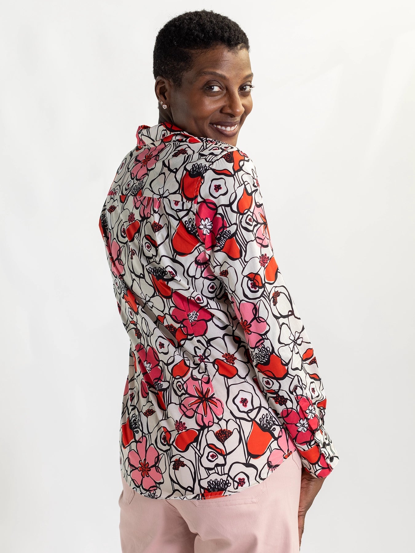 KATHRYN blouse Full Bloom Pink - Lesley Evers - Bird Collection - birds - Catherine