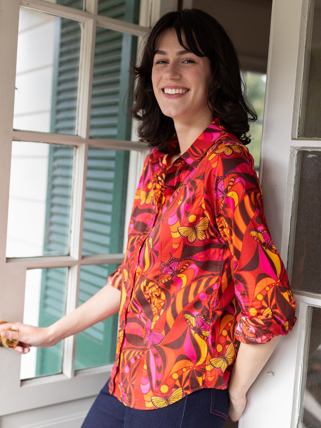 KATHRYN blouse Serendipity Red - Lesley Evers - Catherine - Cathy - katherine