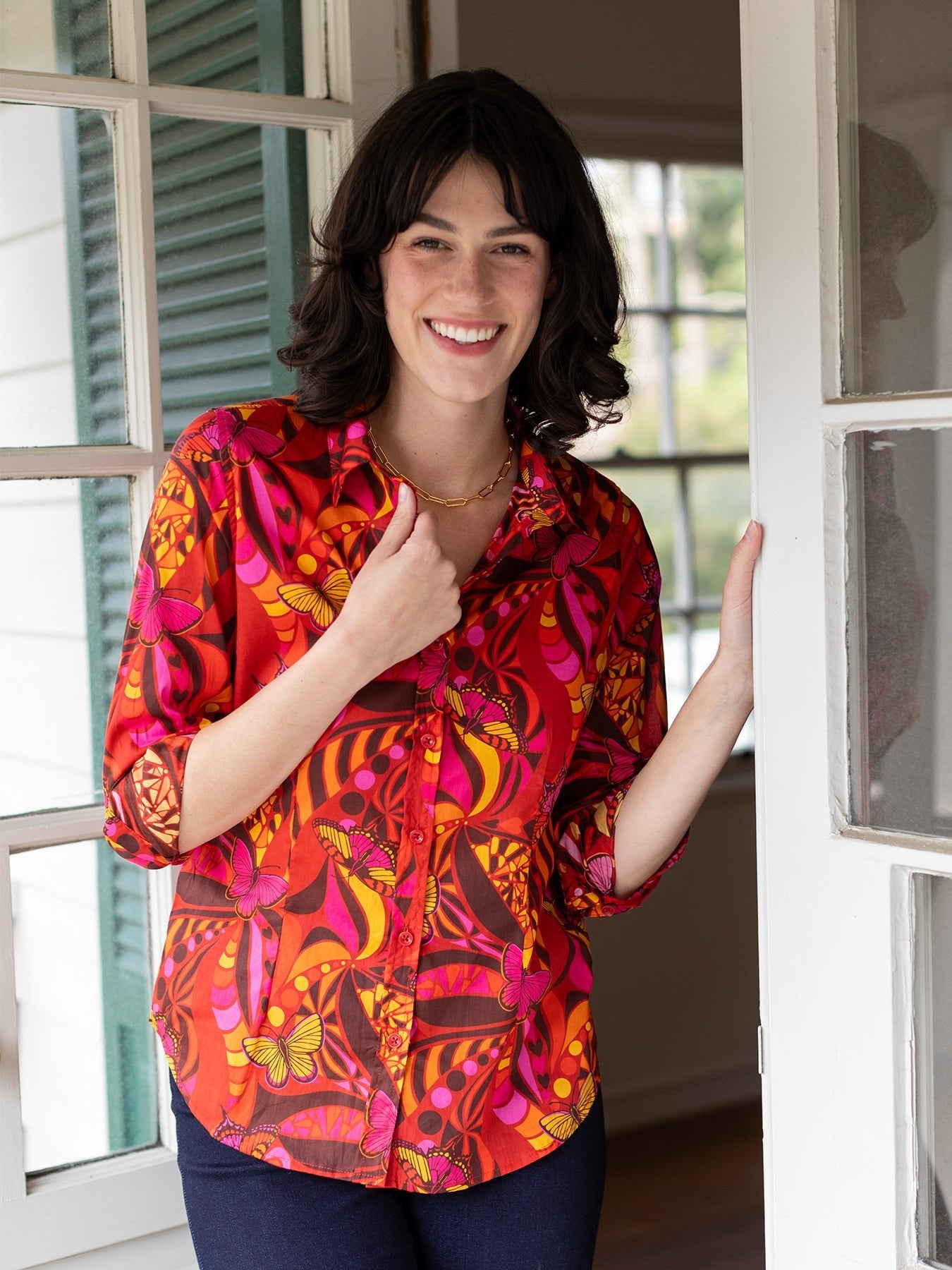 KATHRYN blouse Serendipity Red - Lesley Evers - Catherine - Cathy - katherine