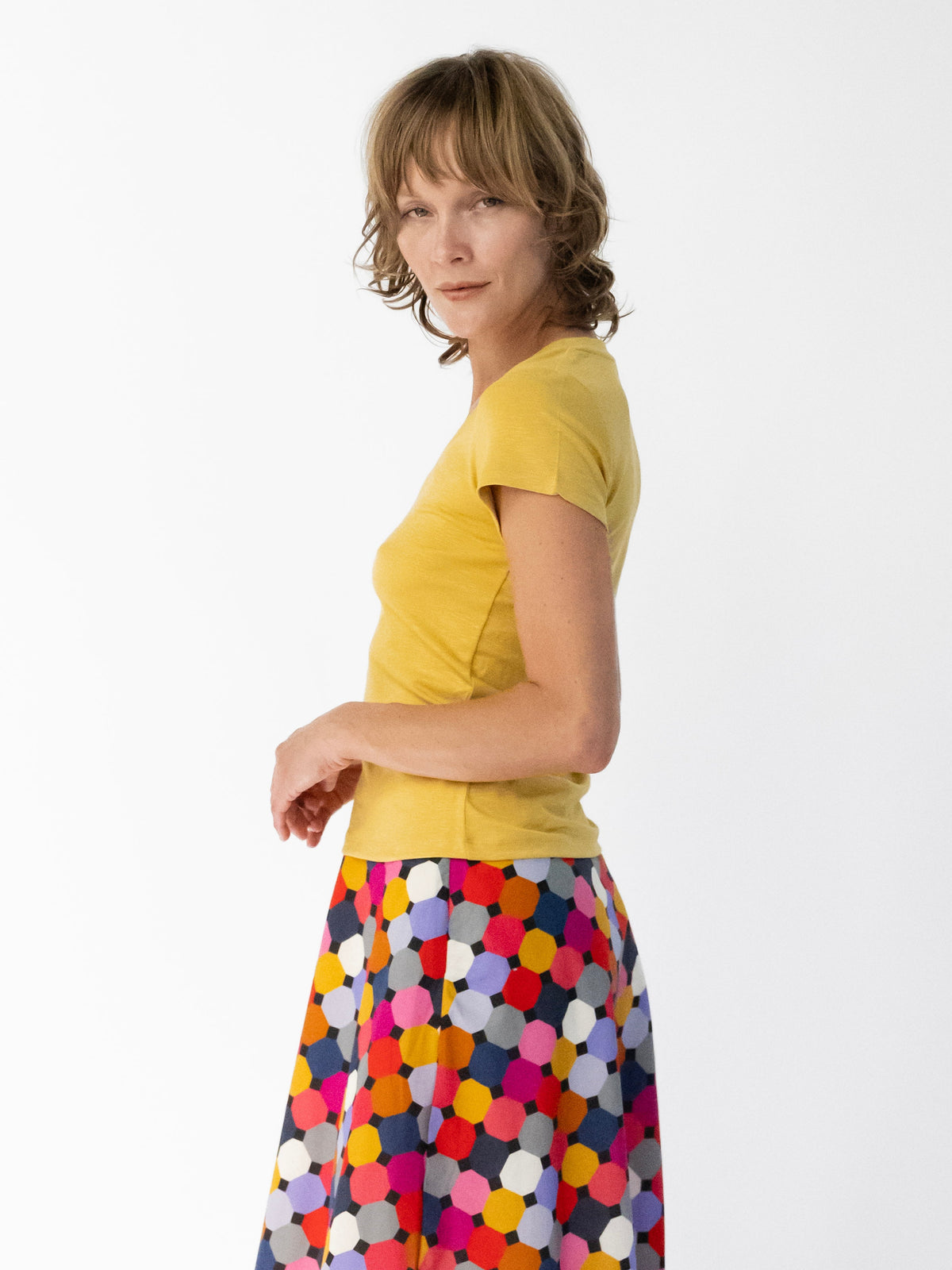 KATIE tee Mustard - Lesley Evers-Best Seller-maisie solid-Shop