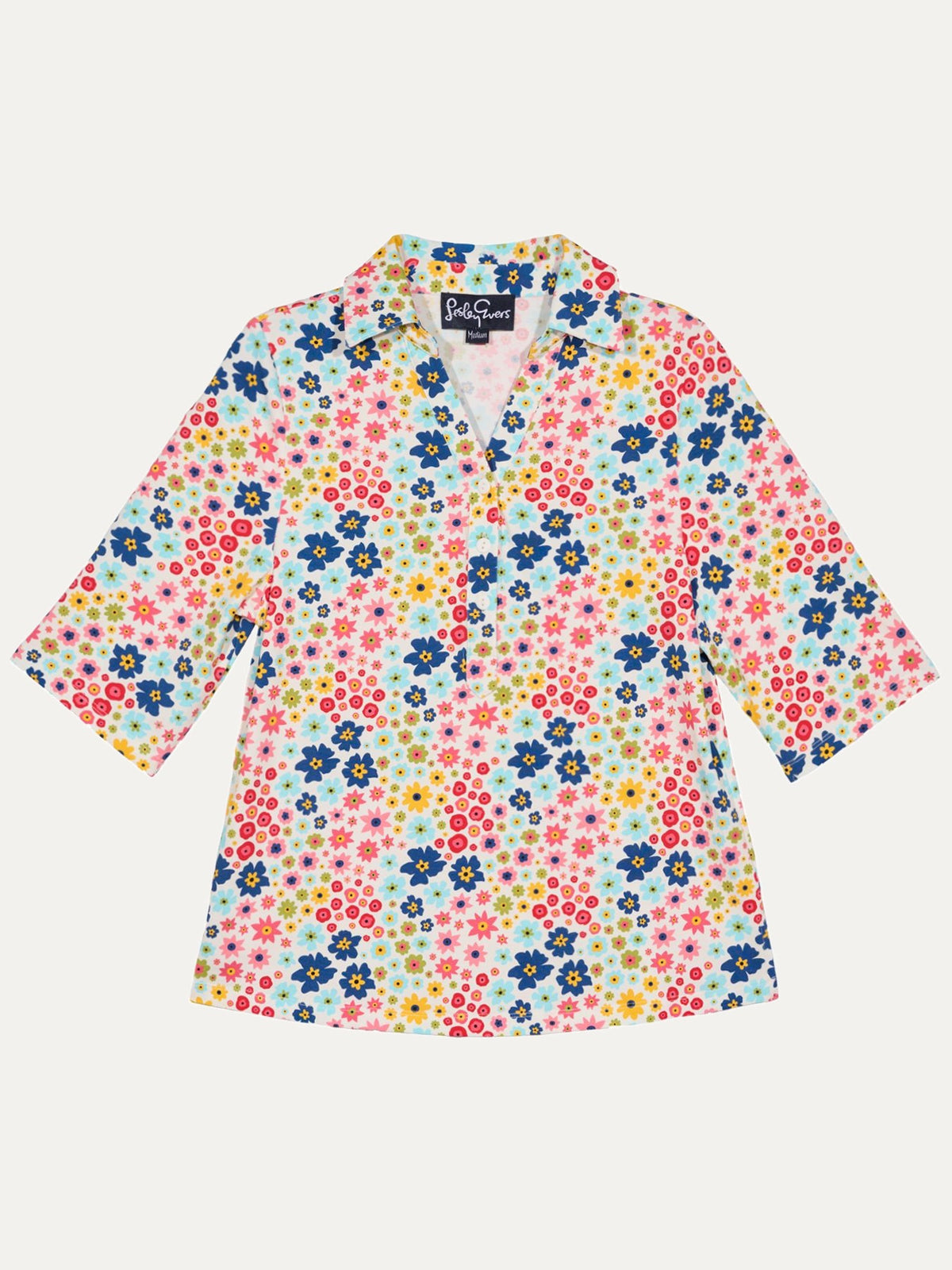 KIMMY top Bloom True - Lesley Evers-Button Top-clothing-colorful