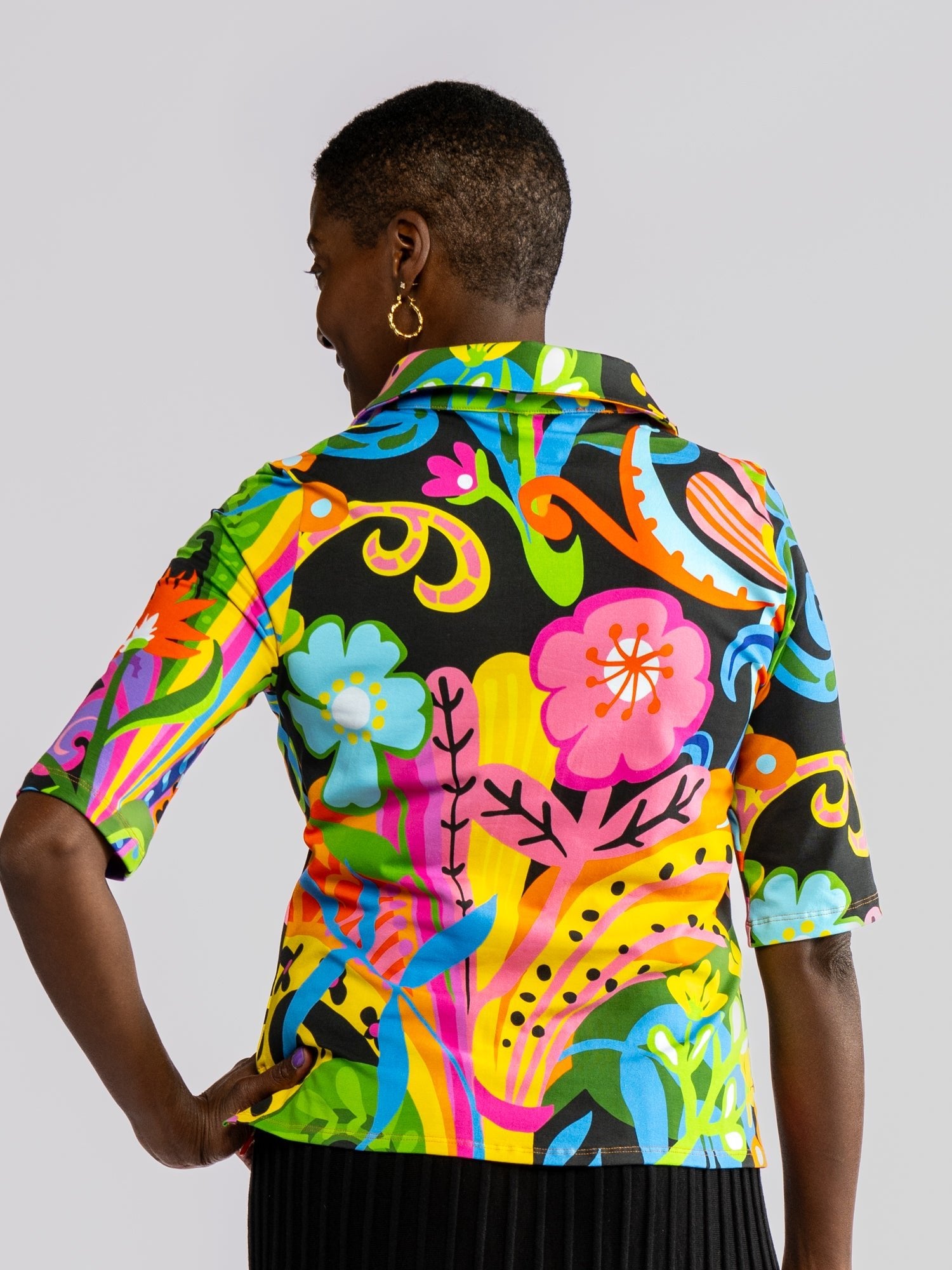 KIMMY top Bonanza - Lesley Evers-Button Top-clothing-colorful