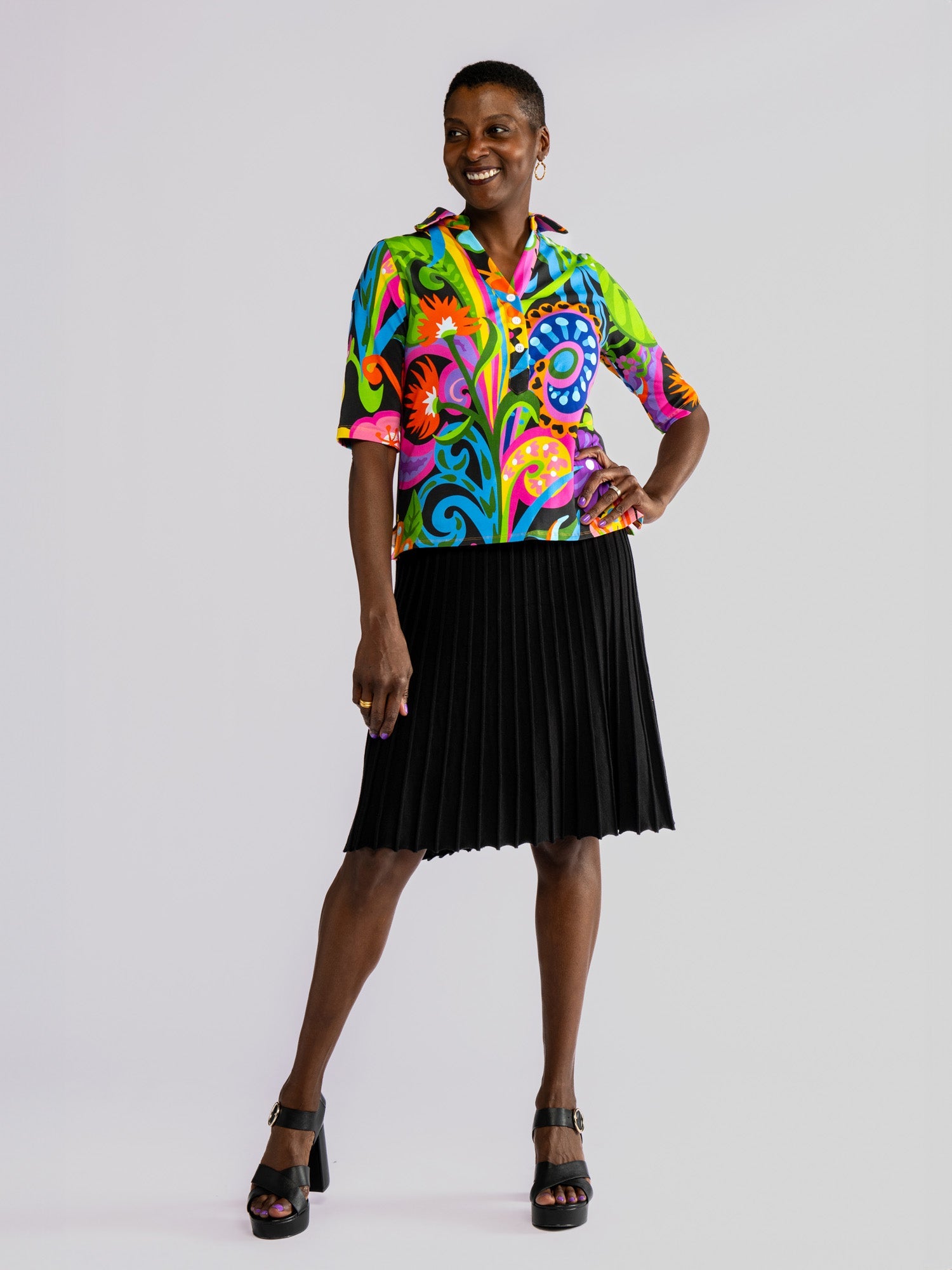 KIMMY top Bonanza - Lesley Evers-Button Top-clothing-colorful