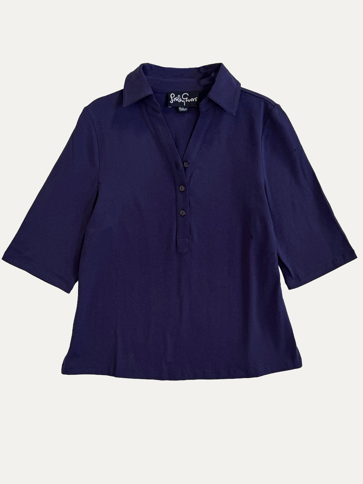 KIMMY top Indigo - Lesley Evers-Button Top-clothing-colorful