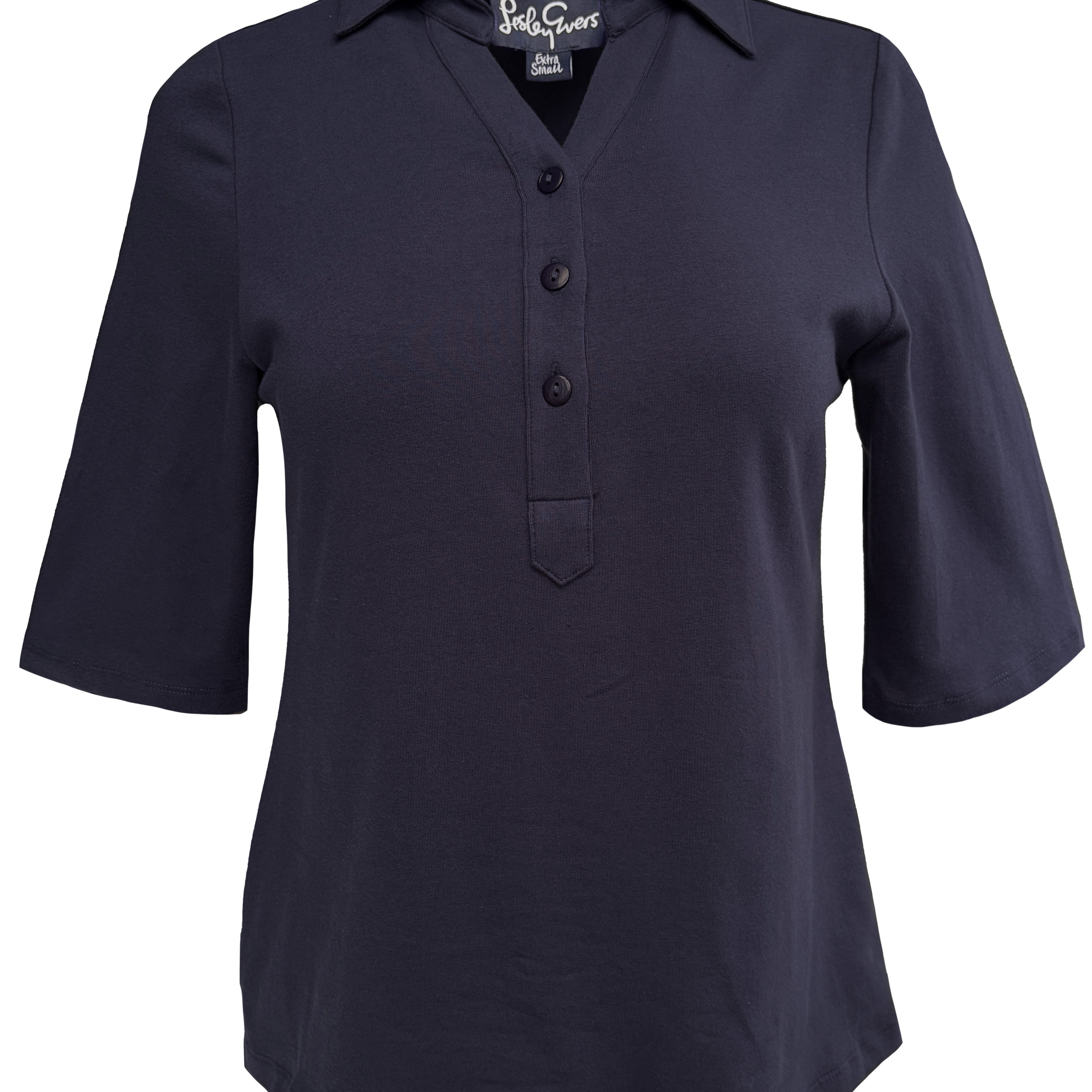 KIMMY top Navy - Lesley Evers - Button Top - clothing - colorful