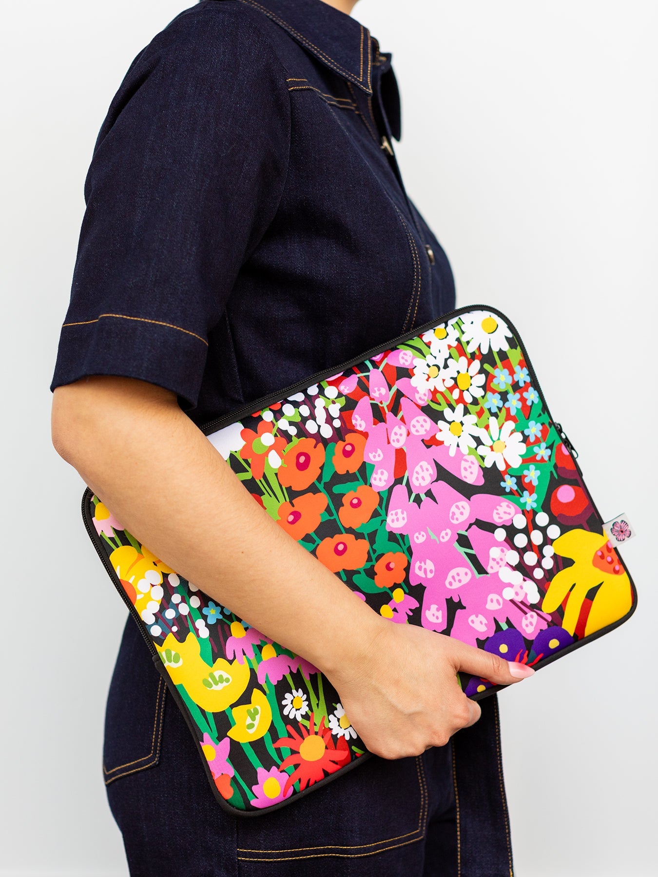 Laptop Case Garden Party - Lesley Evers - laptop case - Pouches & Cases -