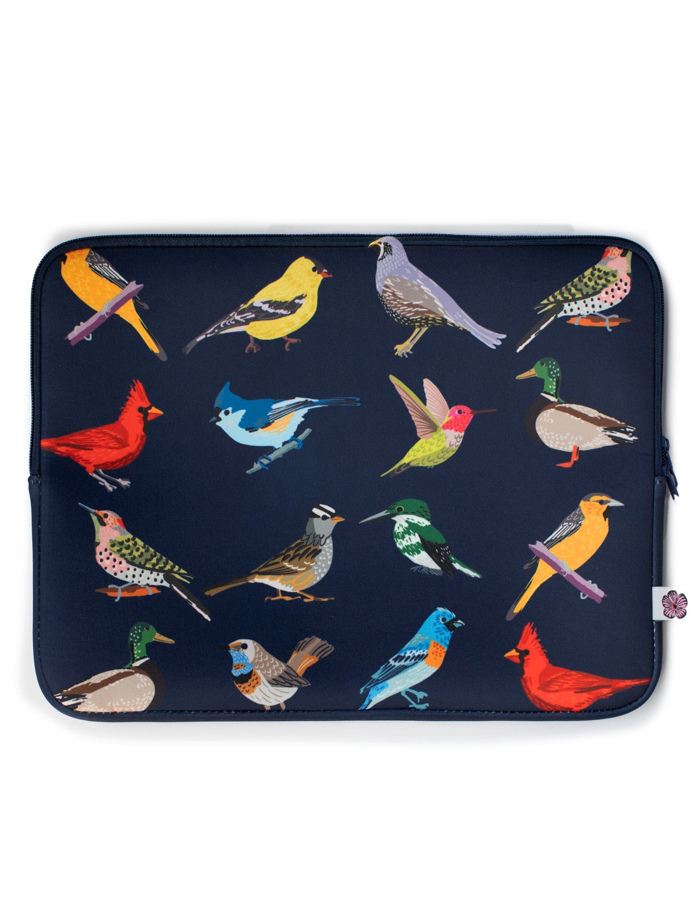 Laptop Case Navy Birds - Lesley Evers - laptop case - Pouches & Cases -
