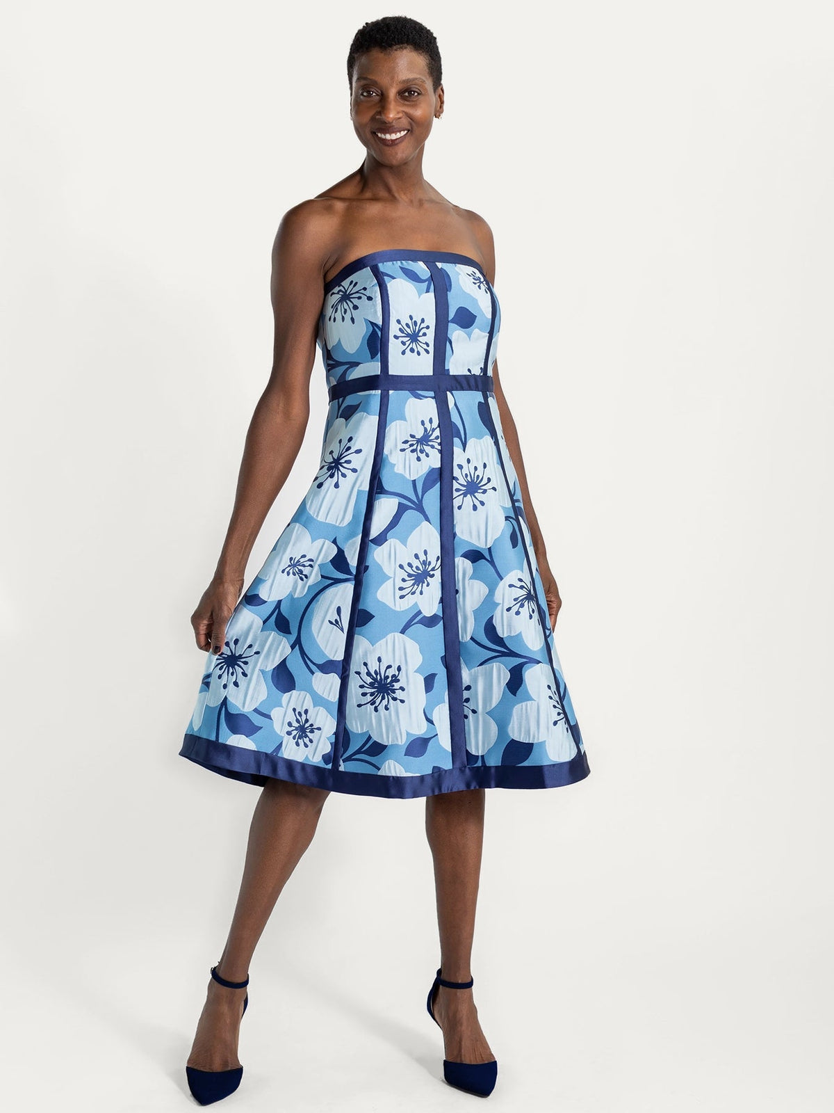 LILA dress Garden Wall Blue - Lesley Evers-Dress-gown-new