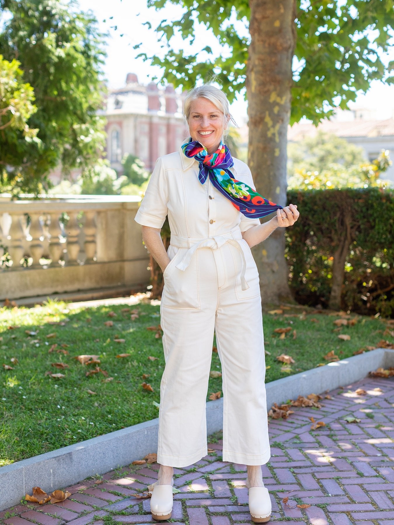 LILLIAN silk twill scarf Bouquet Bliss - Lesley Evers - Accessories - cotton silk - scarf