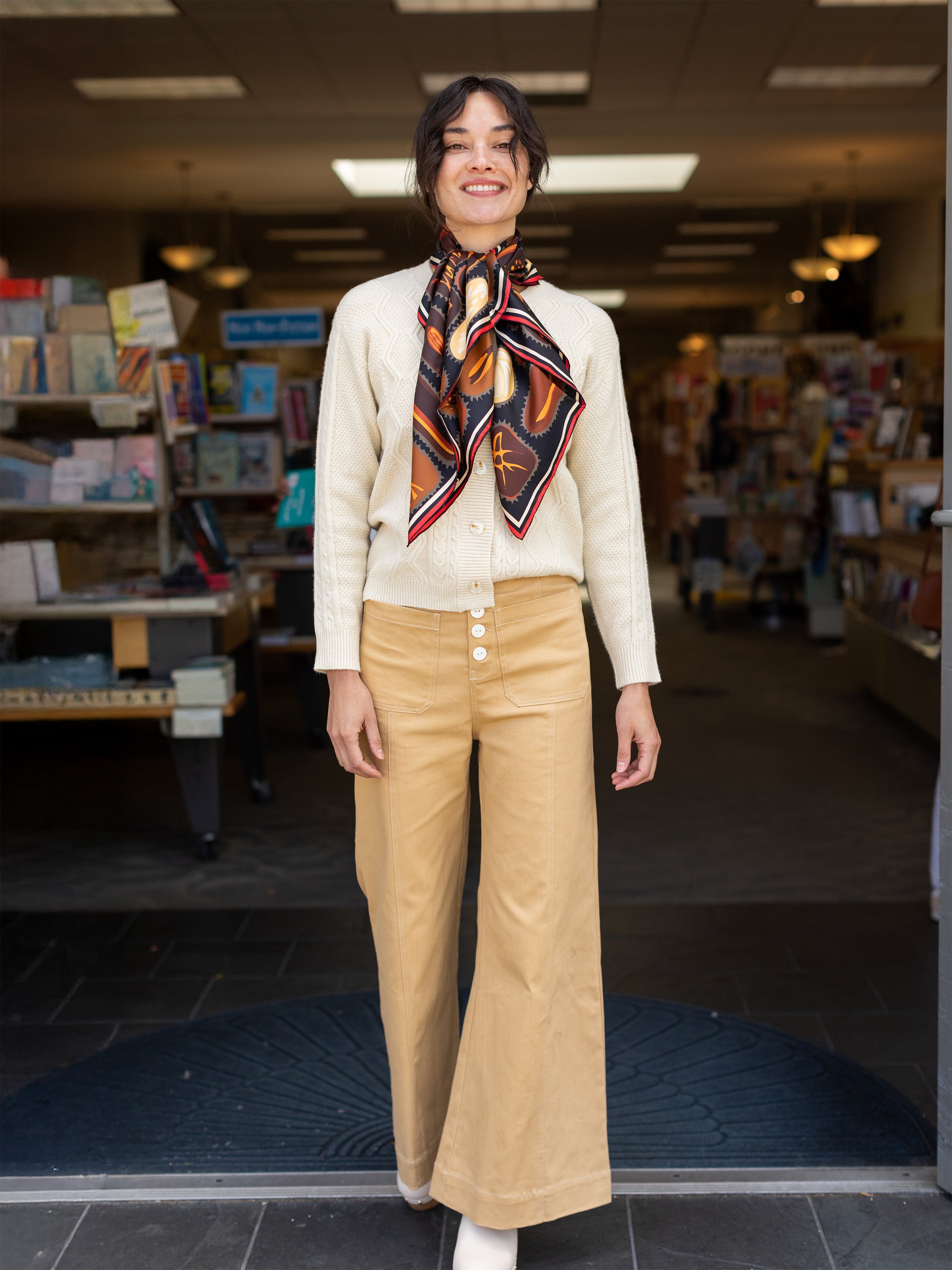 LILLIAN silk twill scarf Box of Chocolates - Lesley Evers - Accessories - box of chocolates - cotton silk