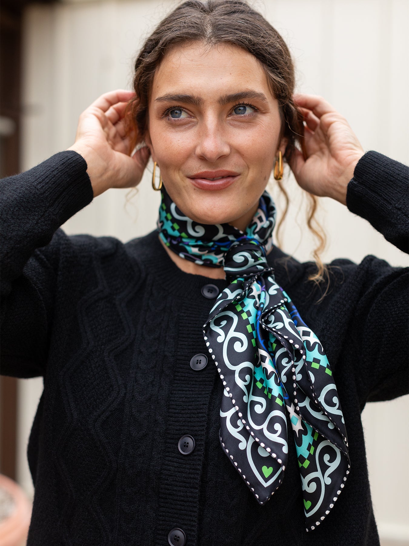 LILLIAN silk twill scarf Cornice Blue - Lesley Evers - Accessories - cornice - cotton silk