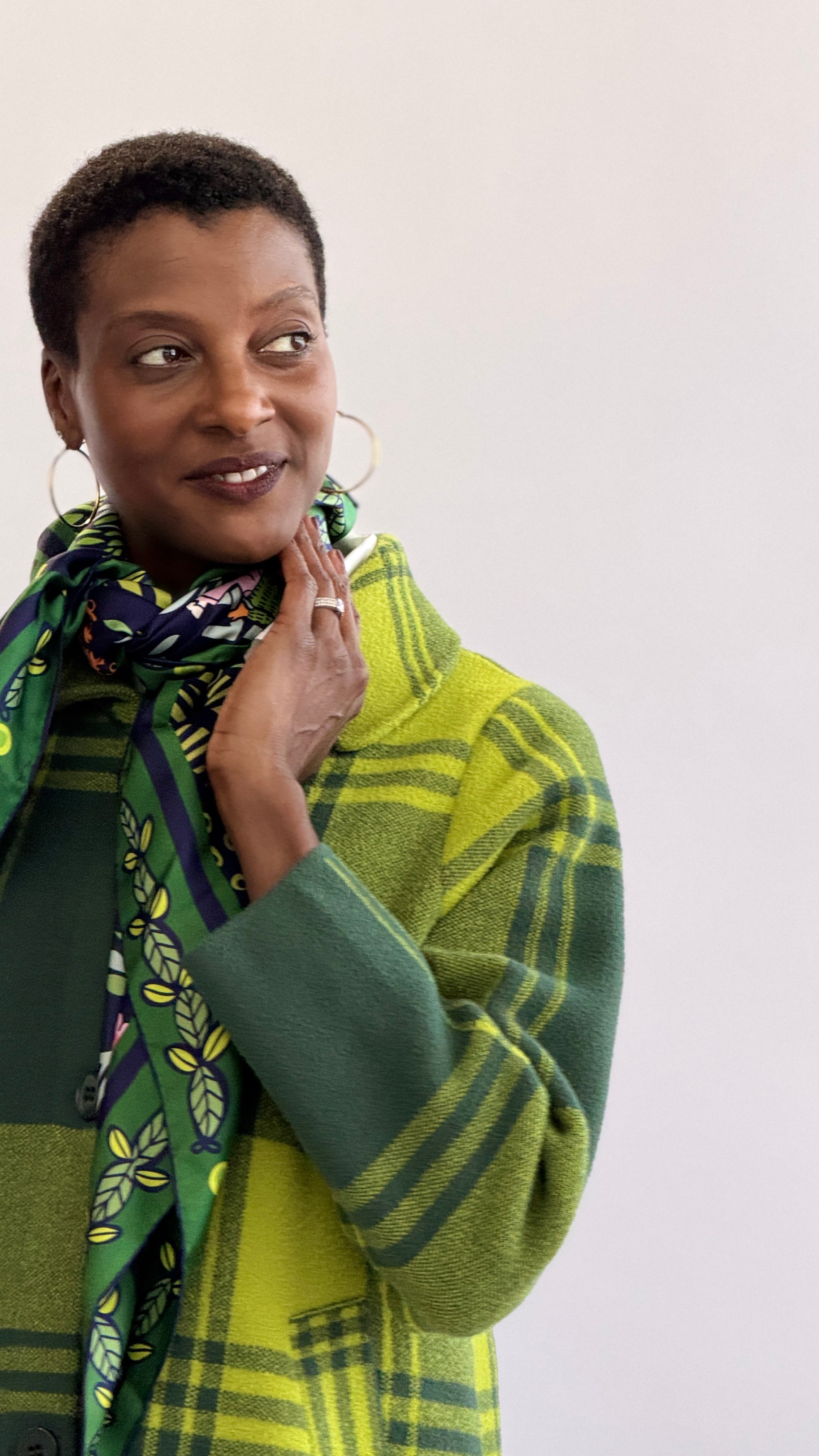 LILLIAN silk twill scarf Garden Path - Lesley Evers-Accessories-cotton silk-Dixie Olive Set
