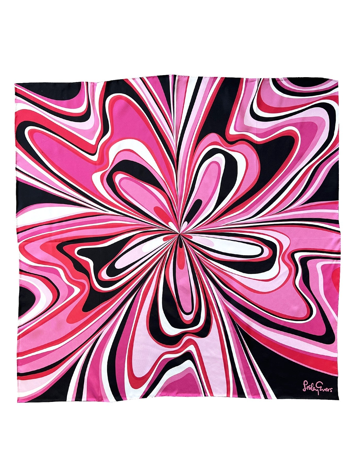 LILLIAN silk twill scarf Pinwheel Pink - Lesley Evers - Accessories - cotton silk - scarf