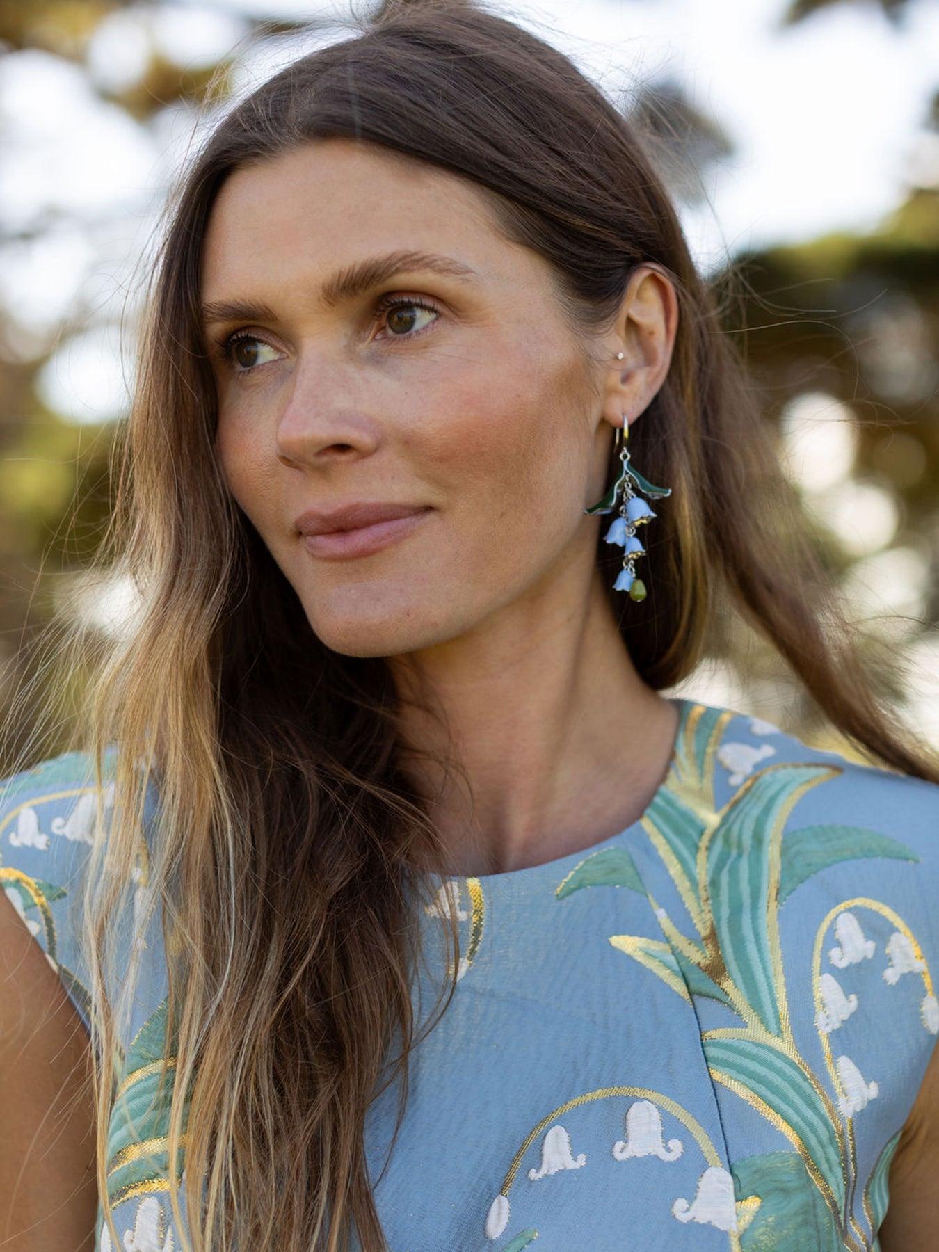 Lily of the Valley Earrings Blue and Silver - Lesley Evers-Accessories-accessory-pebble
