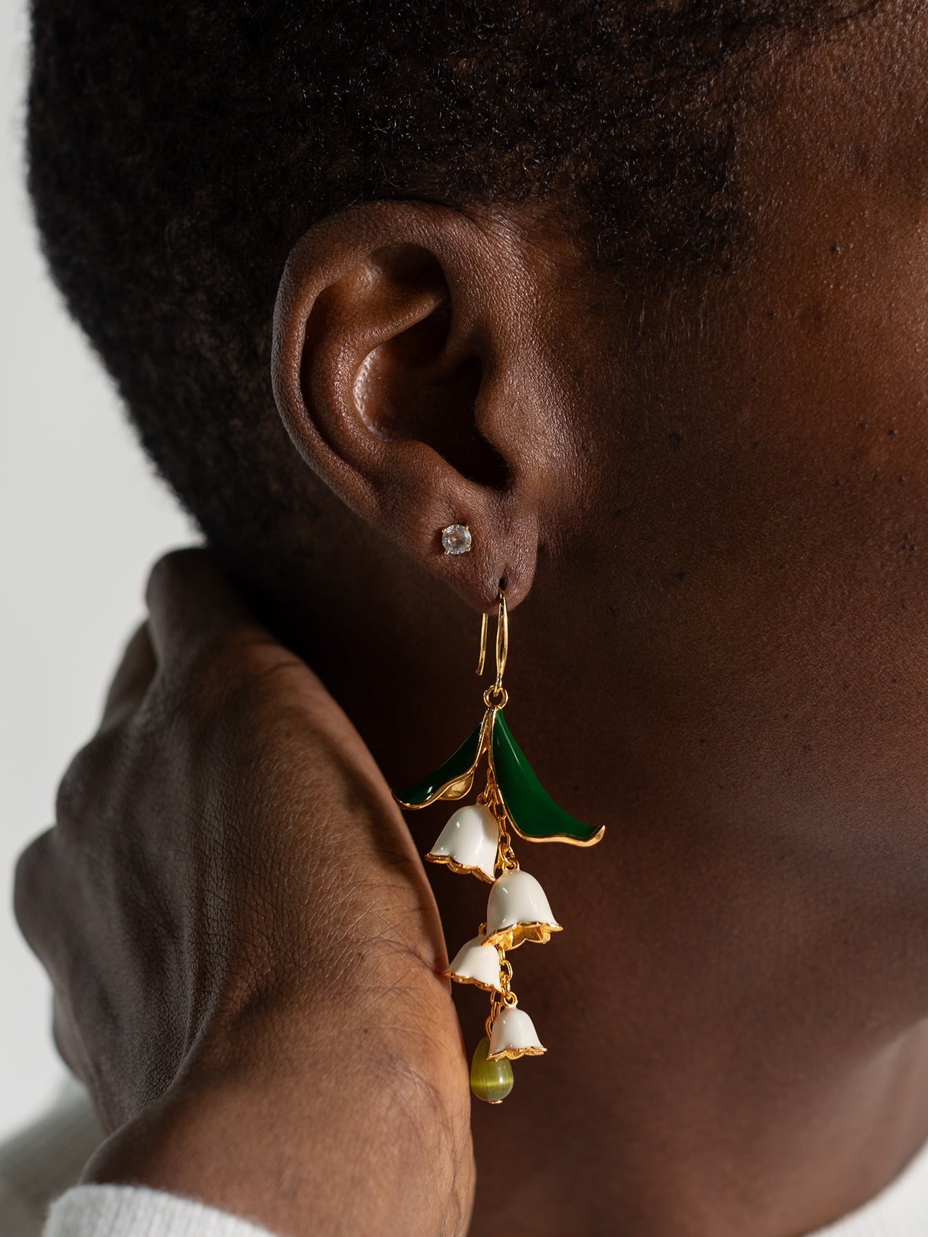 Lily of the Valley Earrings Ivory and Gold - Lesley Evers - Accessories - accessory - new