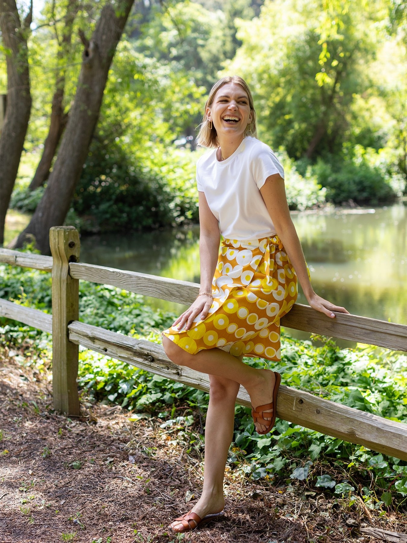 LOLA wrap skirt Pacifica Yellow - Lesley Evers - Bottoms - kalamazoo - kalamazoo red