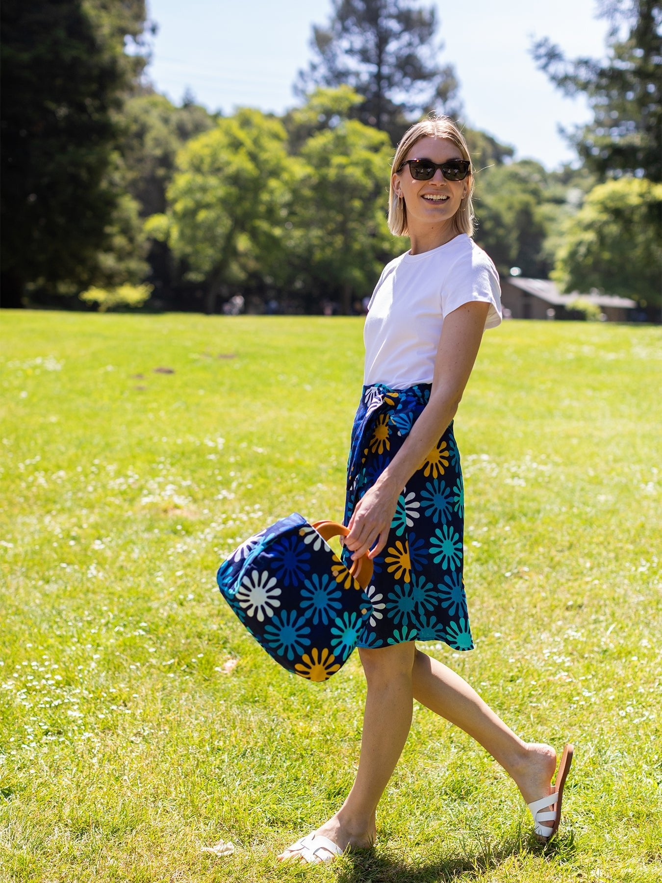 LOLA wrap skirt Spritz Blue - Lesley Evers - Bottoms - kalamazoo - kalamazoo red