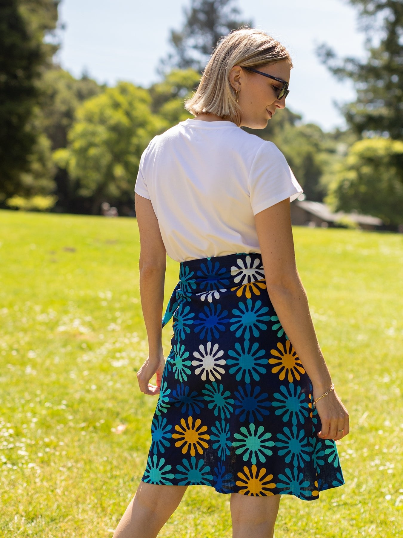 LOLA wrap skirt Spritz Blue - Lesley Evers - Bottoms - kalamazoo - kalamazoo red