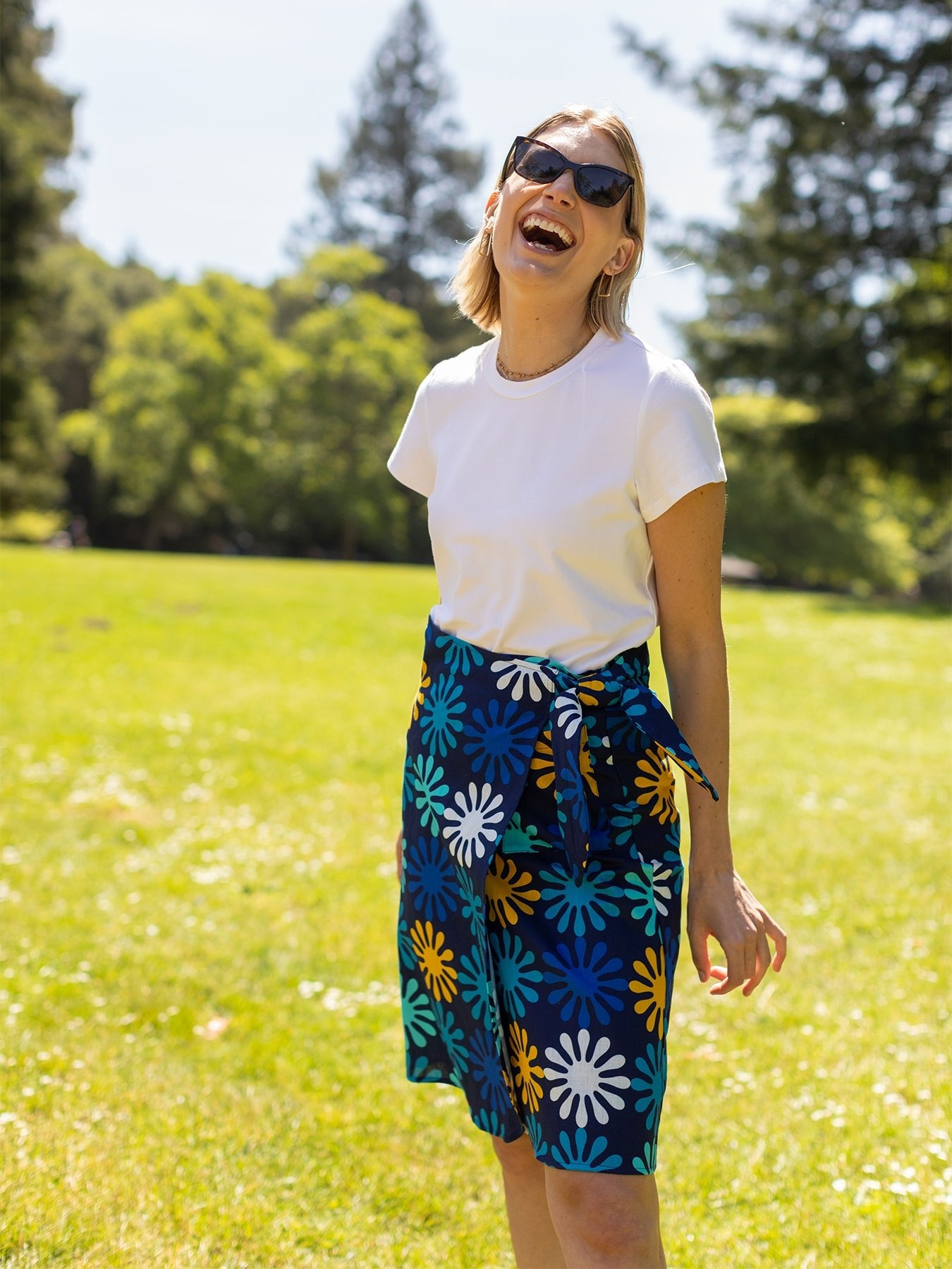 LOLA wrap skirt Spritz Blue - Lesley Evers - Bottoms - kalamazoo - kalamazoo red