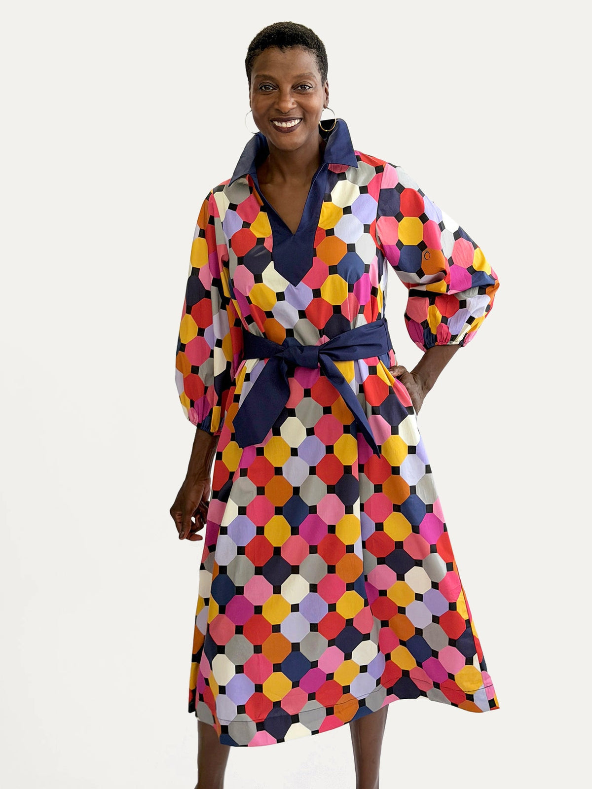 LYDIA dress Promenade Multi - Lesley Evers-Dress-Shop-Shop/All Products