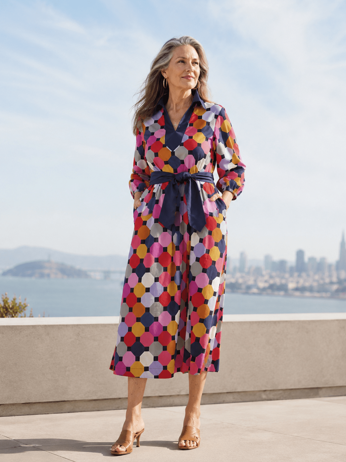 LYDIA dress Promenade Multi - Lesley Evers-Dress-Shop-Shop/All Products