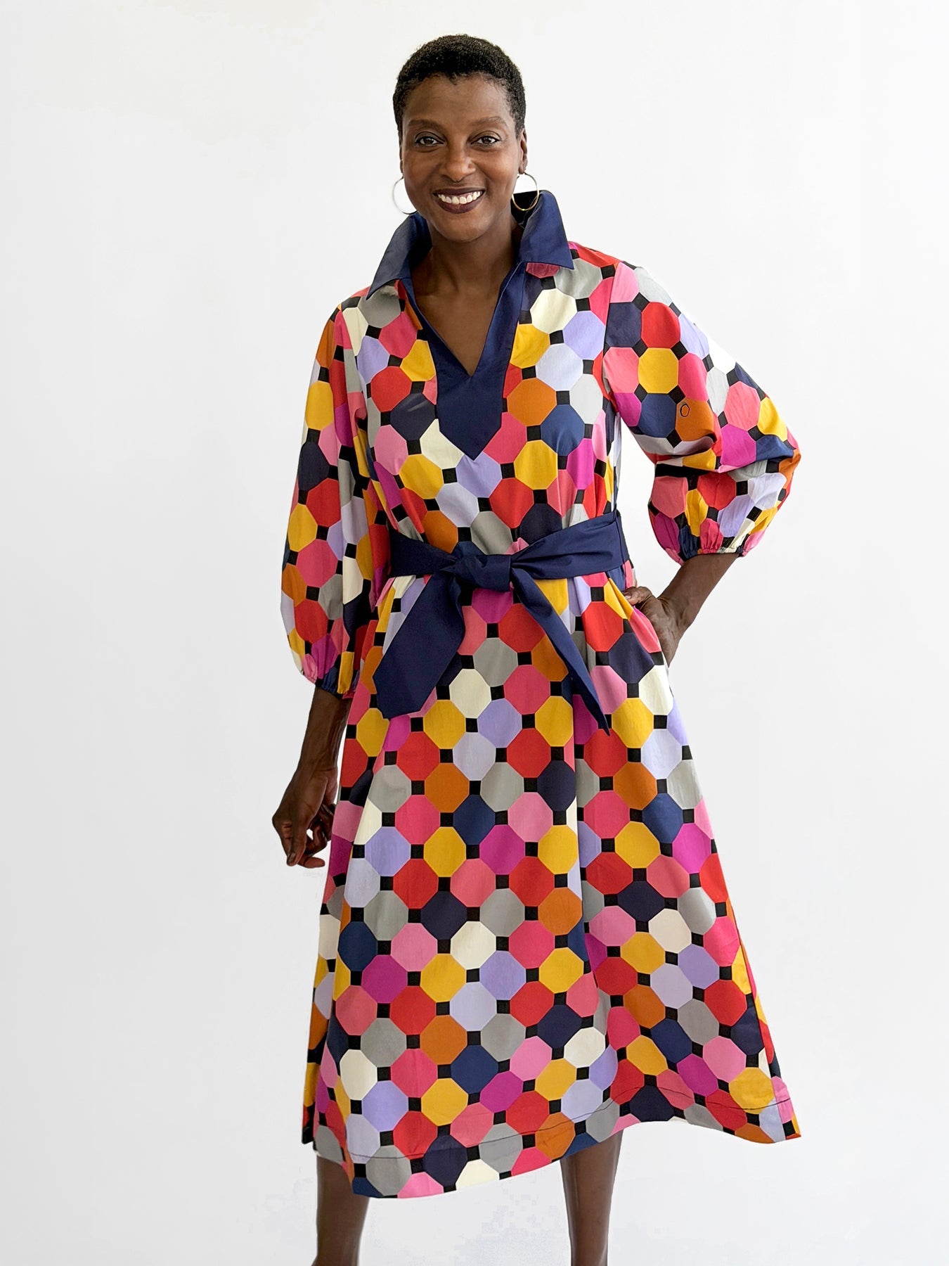 LYDIA dress Promenade Multi - Lesley Evers-Dress-Shop-Shop/All Products