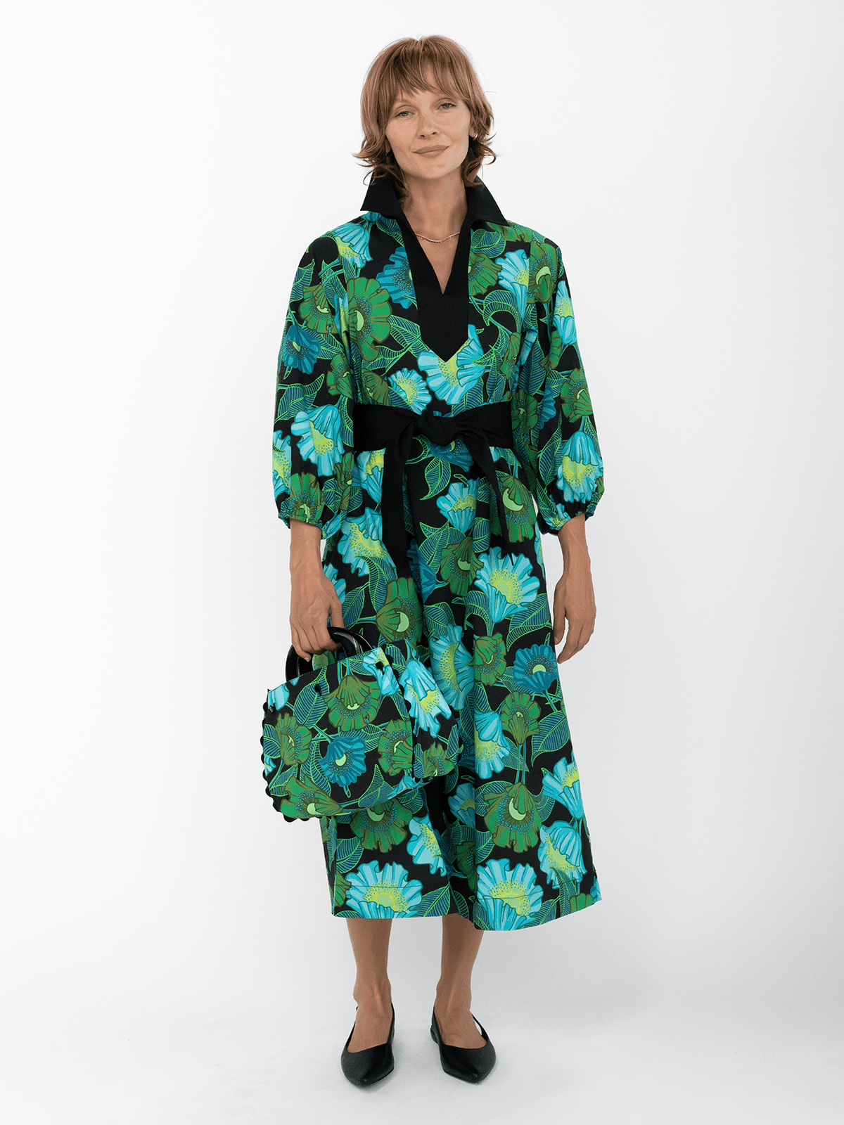 LYDIA dress Secret Garden Green - Lesley Evers-Dress-Shop-Shop/All Products