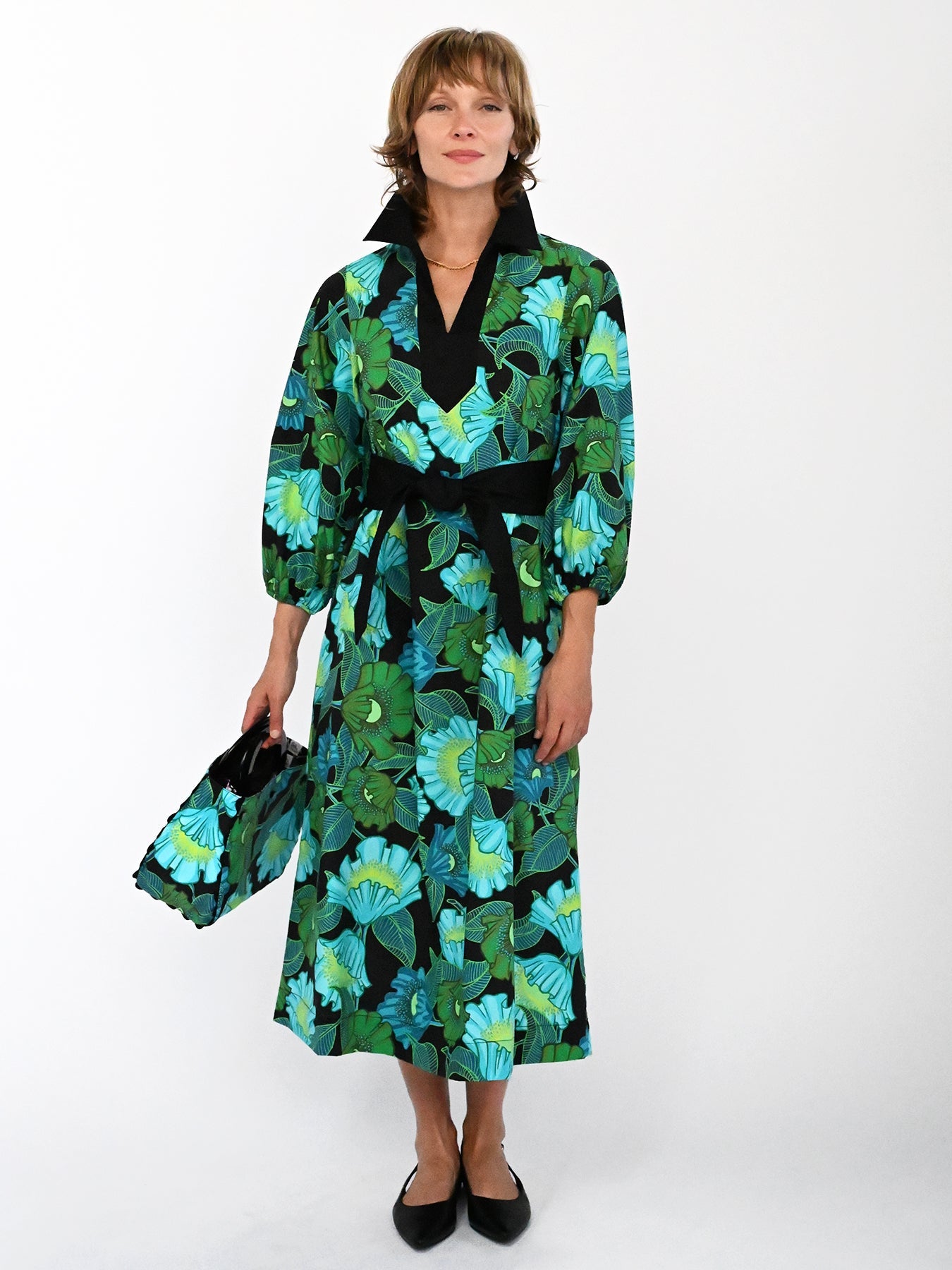 LYDIA dress Secret Garden Green - Lesley Evers-Dress-Shop-Shop/All Products