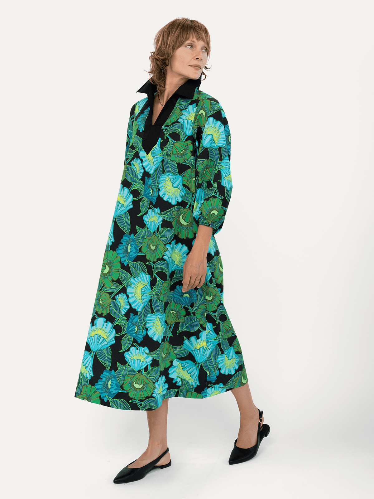 LYDIA dress Secret Garden Green - Lesley Evers-Dress-Shop-Shop/All Products