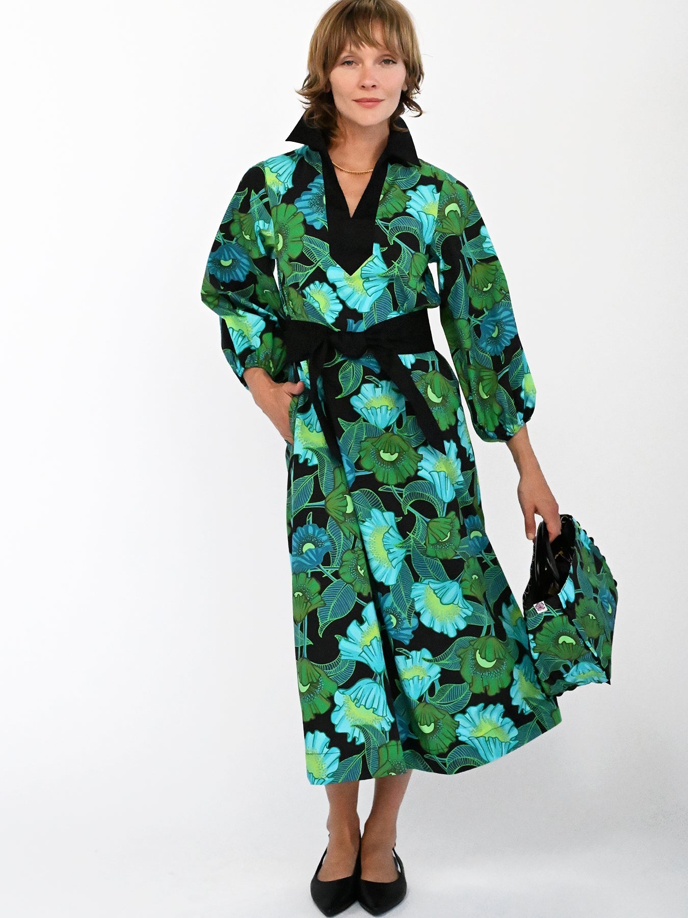 LYDIA dress Secret Garden Green - Lesley Evers-Dress-Shop-Shop/All Products