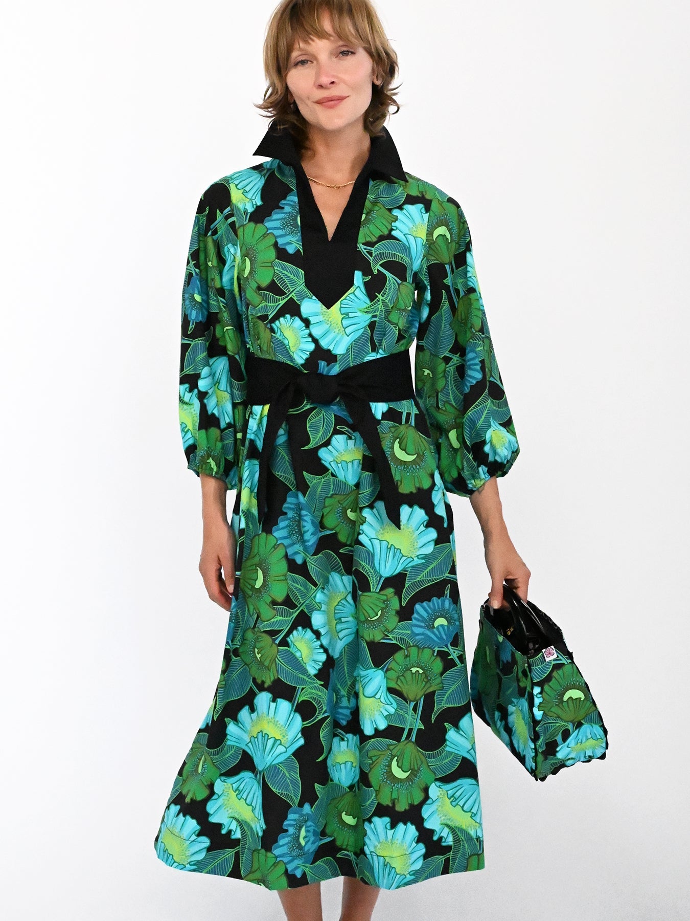 LYDIA dress Secret Garden Green - Lesley Evers-Dress-Shop-Shop/All Products