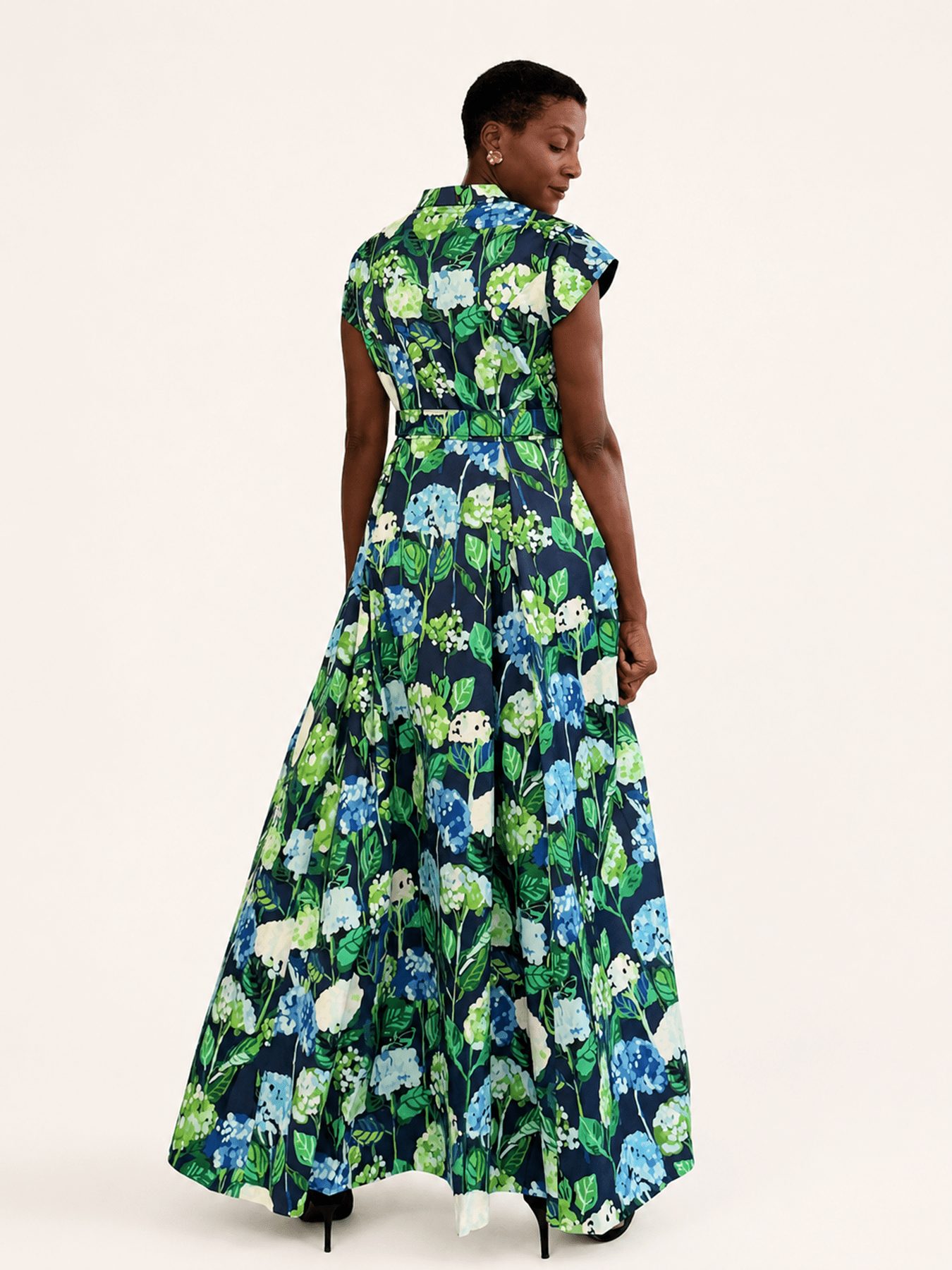 MADELEINE dress Hydrangea Navy - Lesley Evers-Dress-formal-gown