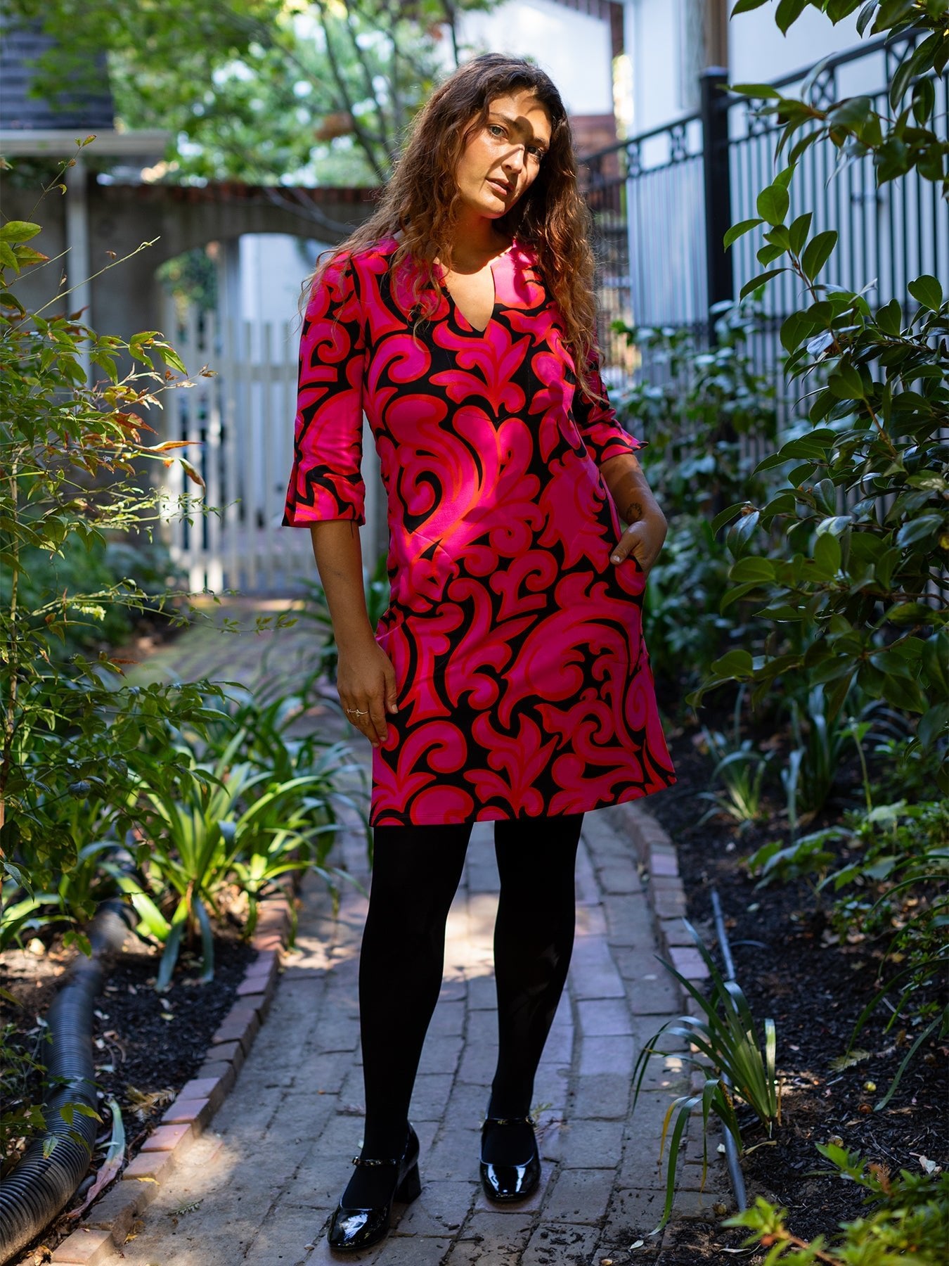 MAEVE dress Filigree Pink - Lesley Evers - Black - black dress - Dress