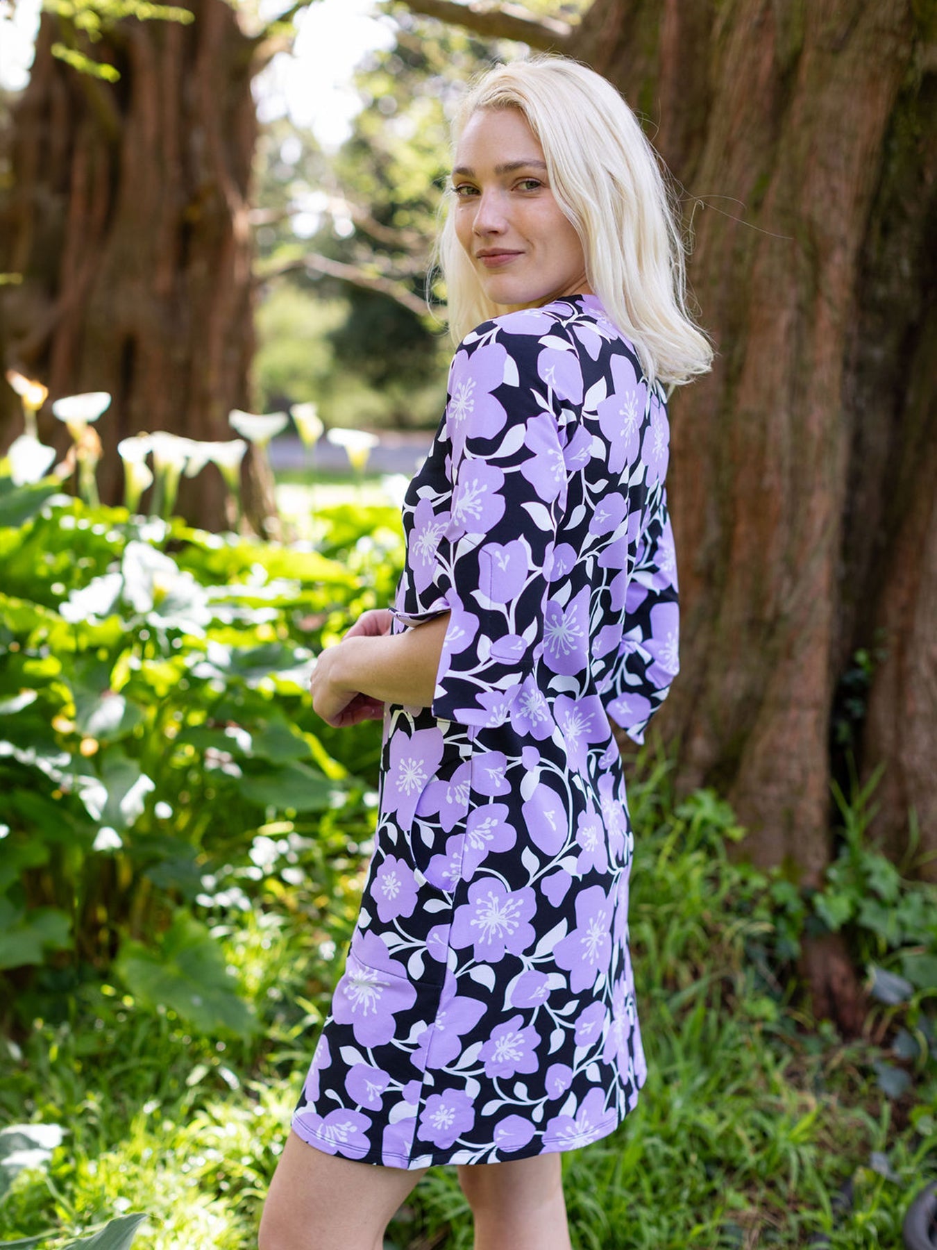 MAEVE dress Garden Wall Lilac - Lesley Evers - Dress - french terry - maeve