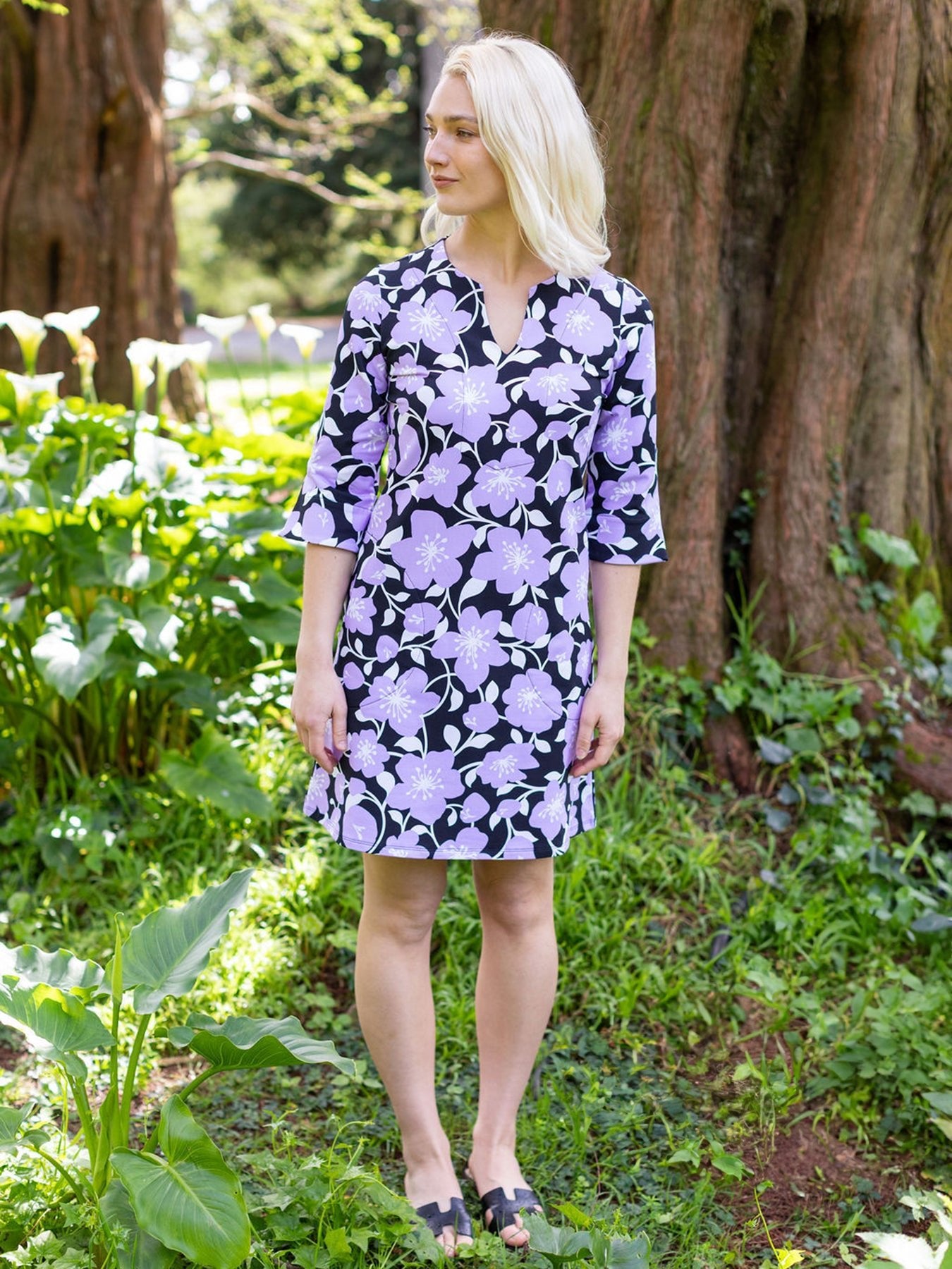 MAEVE dress Garden Wall Lilac - Lesley Evers - Dress - french terry - maeve