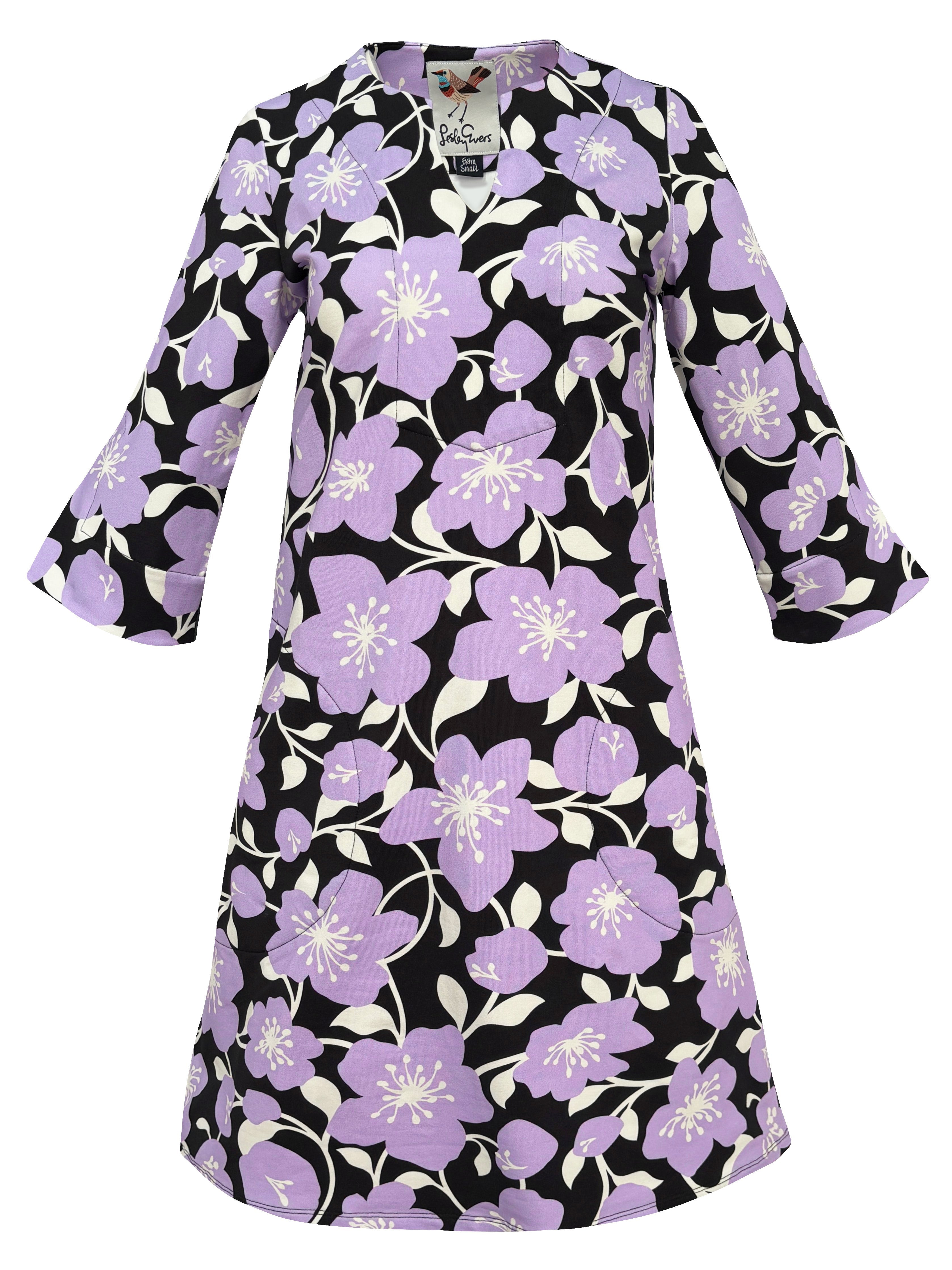 MAEVE dress Garden Wall Lilac - Lesley Evers - Dress - french terry - maeve