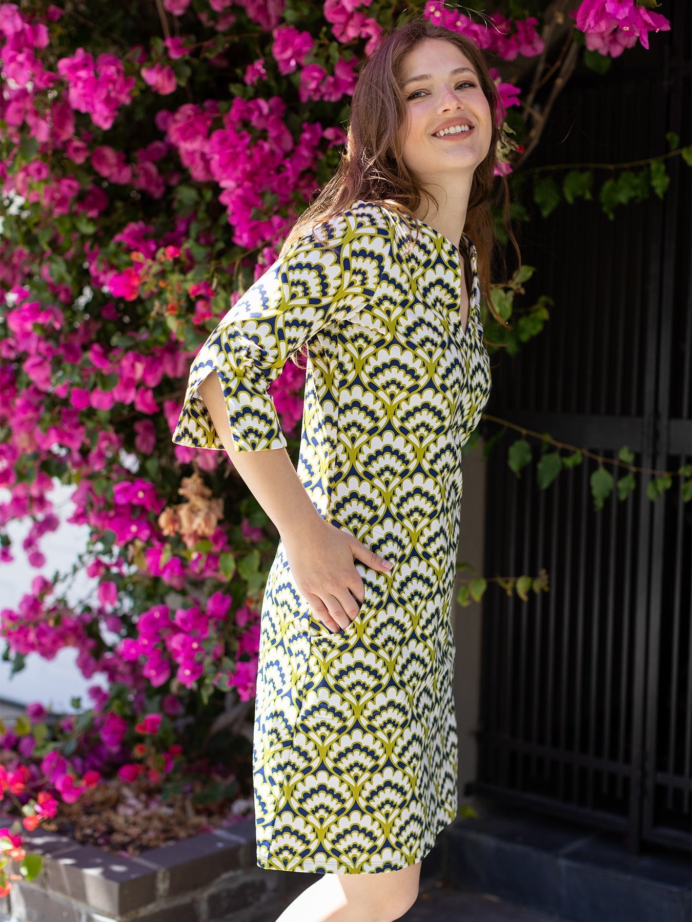 MAEVE dress Geo Shell Olive - Lesley Evers - Black - black dress - Dress